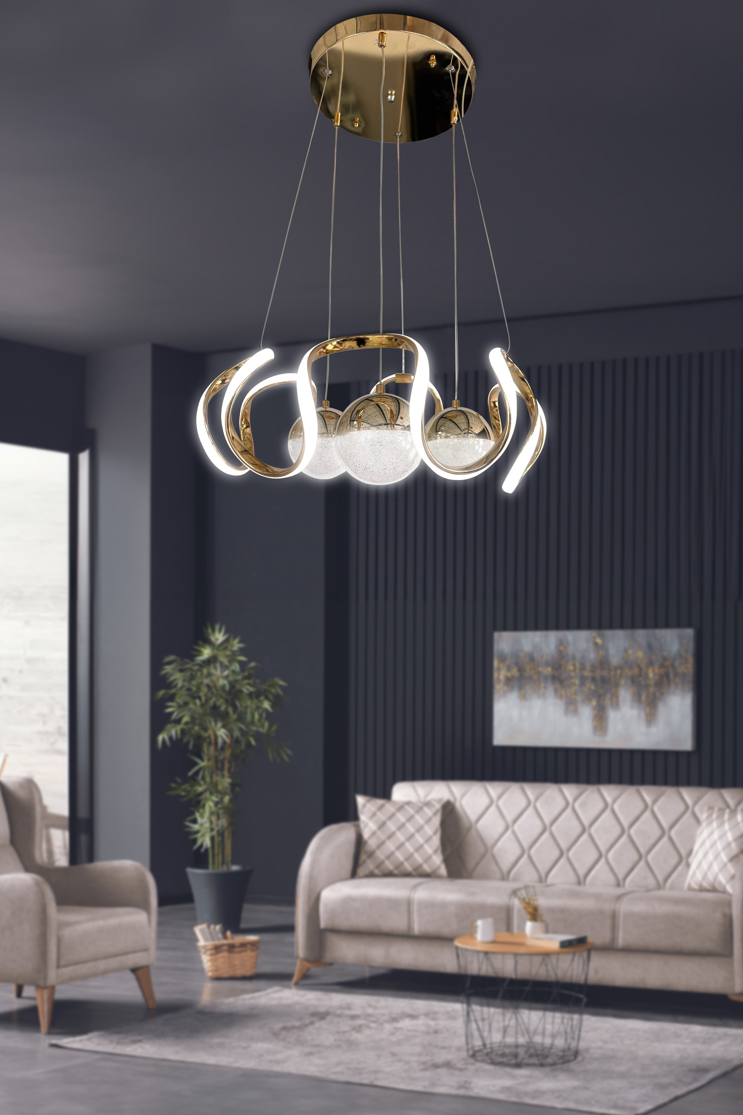 Arya 3 Renk Modern Sarkıt 3 Toplu Led Avize Powerled
