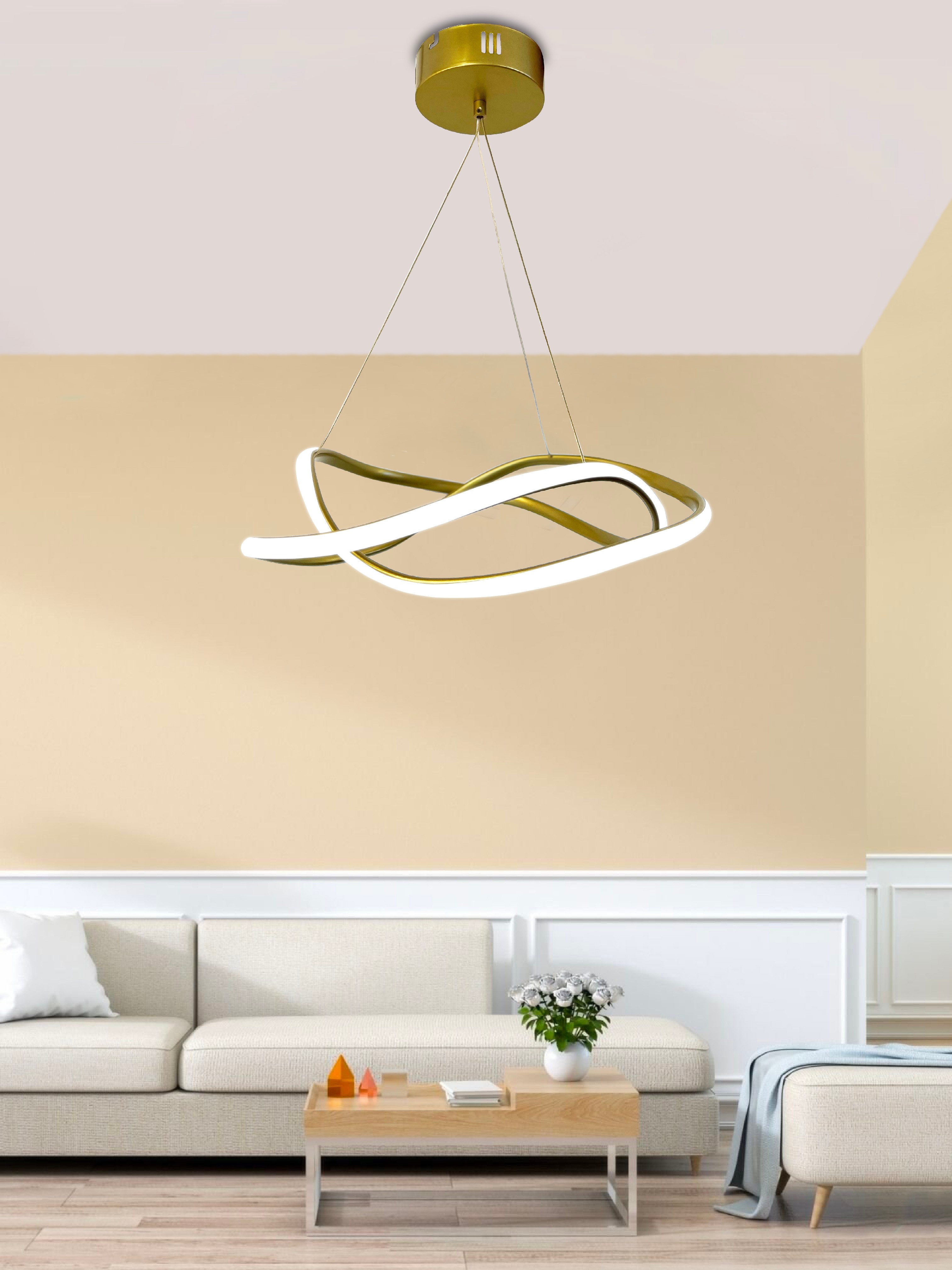 Dalga Modern Sarkıt Led Avize Salon Oturma Odası Mutfak Avizesi