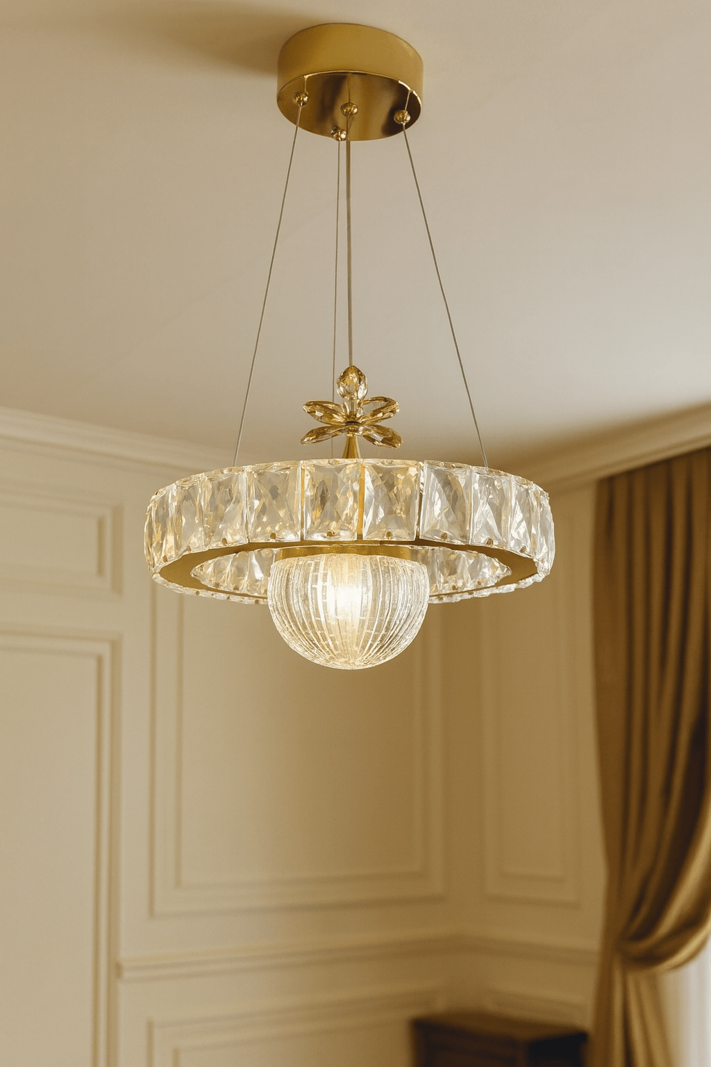 Bestof Tek Top Taşlı Led Avize