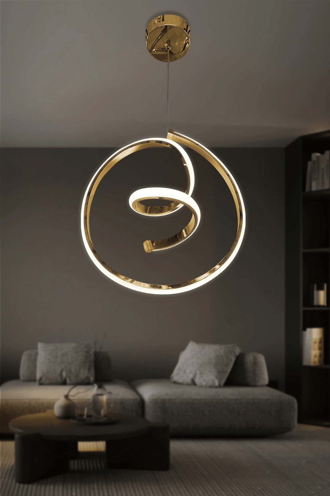 Helezon Modern Tekli Sarkıt Led Avize Antre