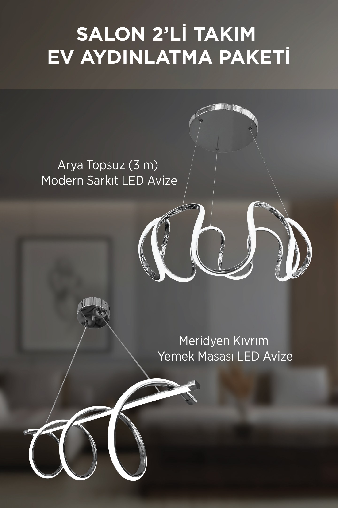 Salon 2'li Takım  Ev Aydınlatma Paketi - 2