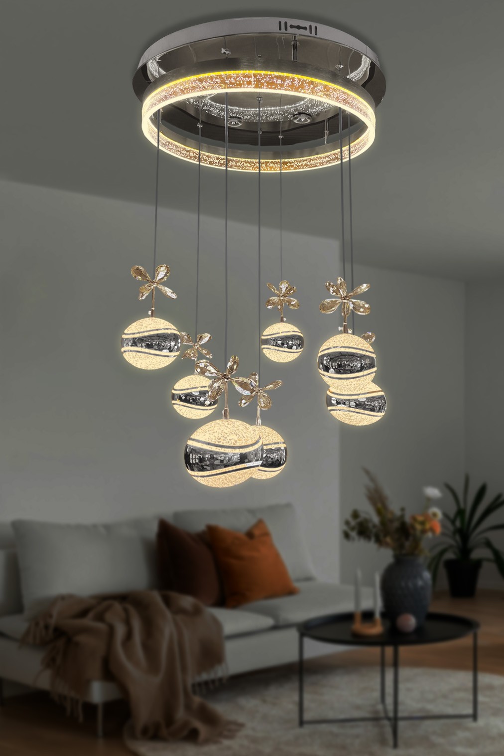 7 li Eliza Top Modern Sarkıt Led Avize