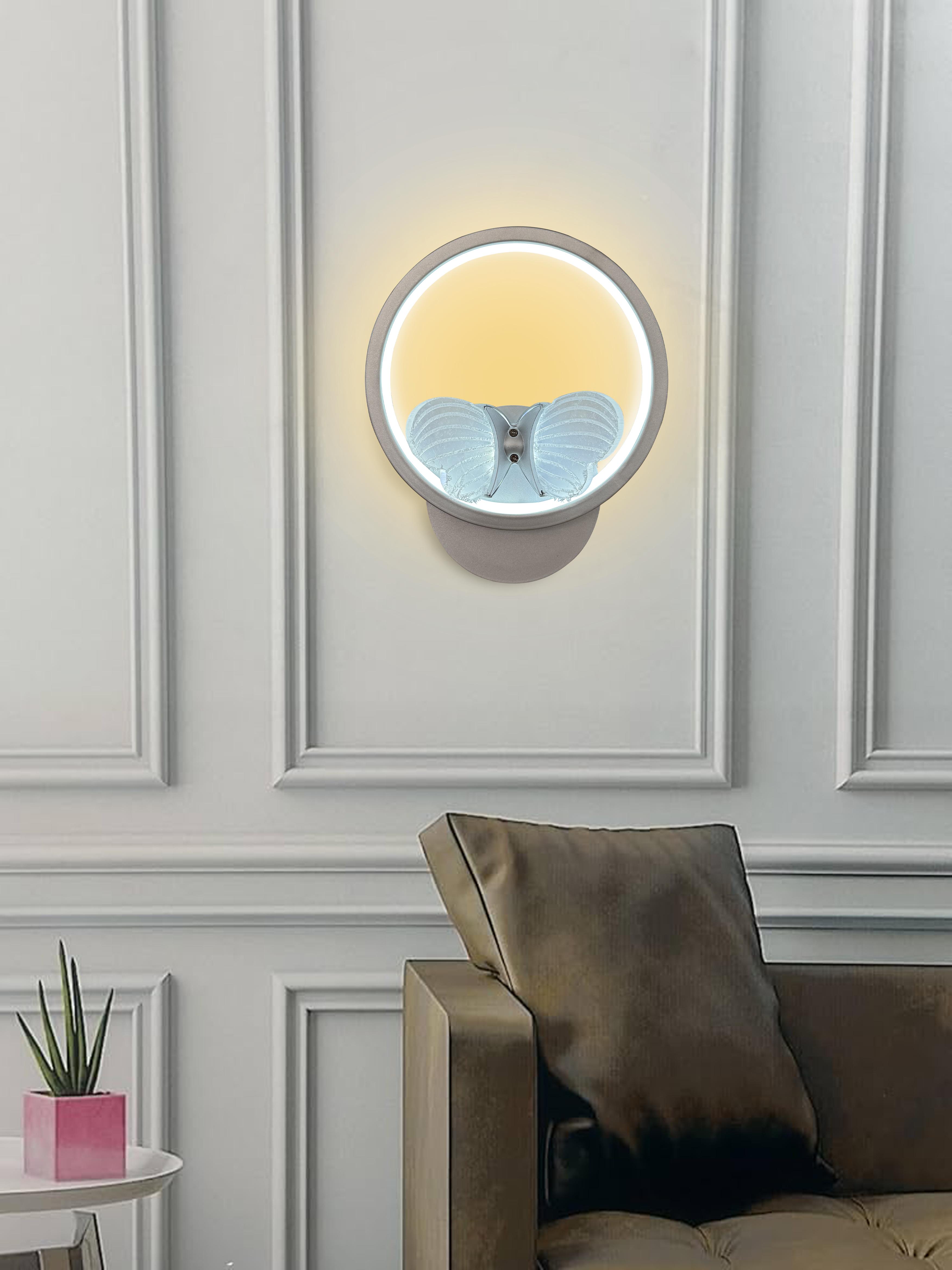 Kelebek Yuvarlak Modern İthal Led Aplik - Gri