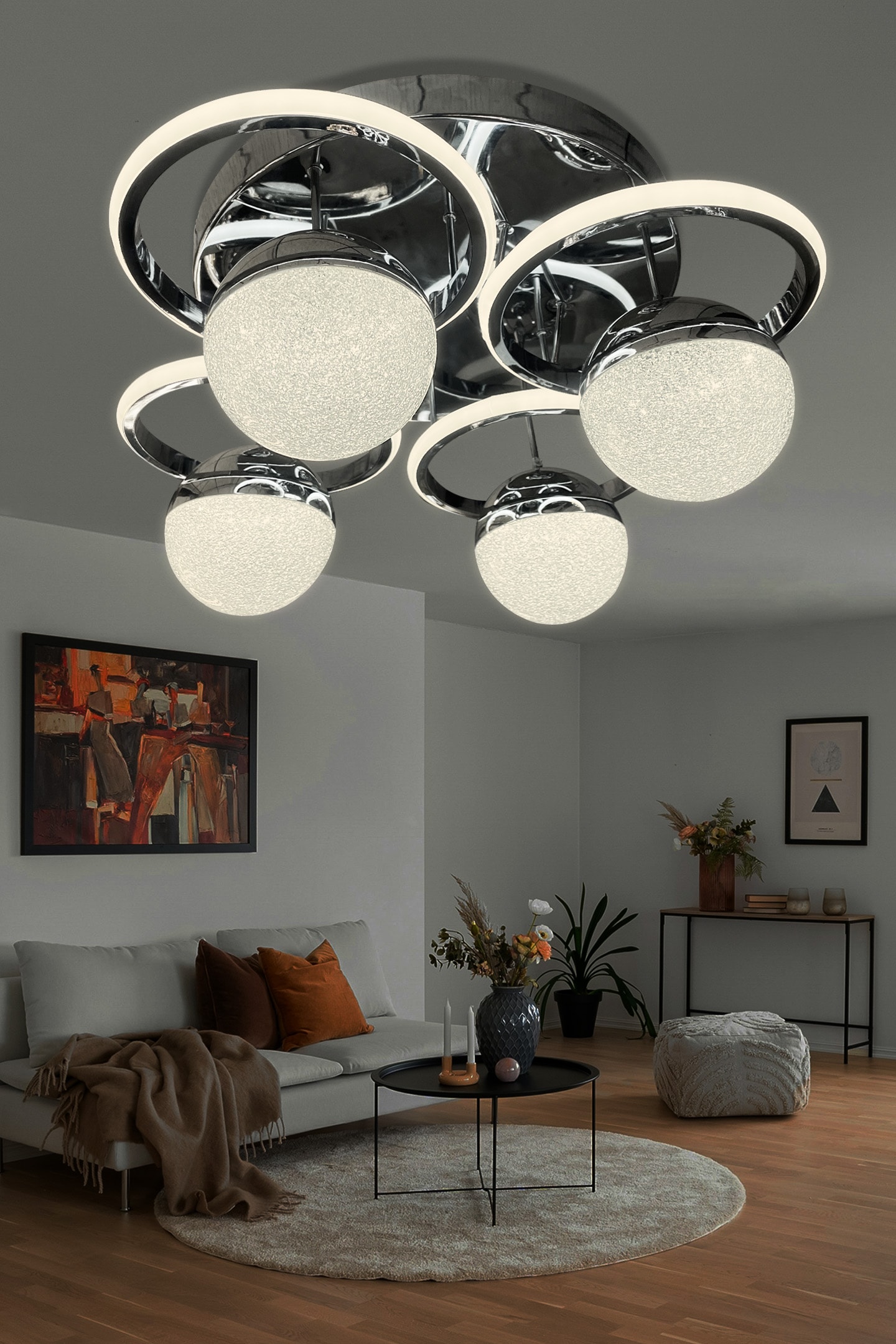 Modern 4 Toplu Plafonyer Ledli Avize (250-4lü)