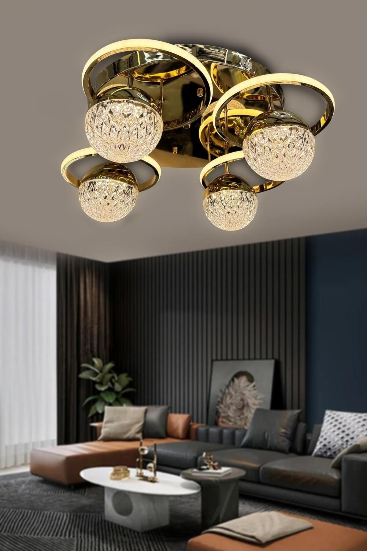 4 'Lü Plafonyer Modern (yüksek ışık gücü) Led Avize
