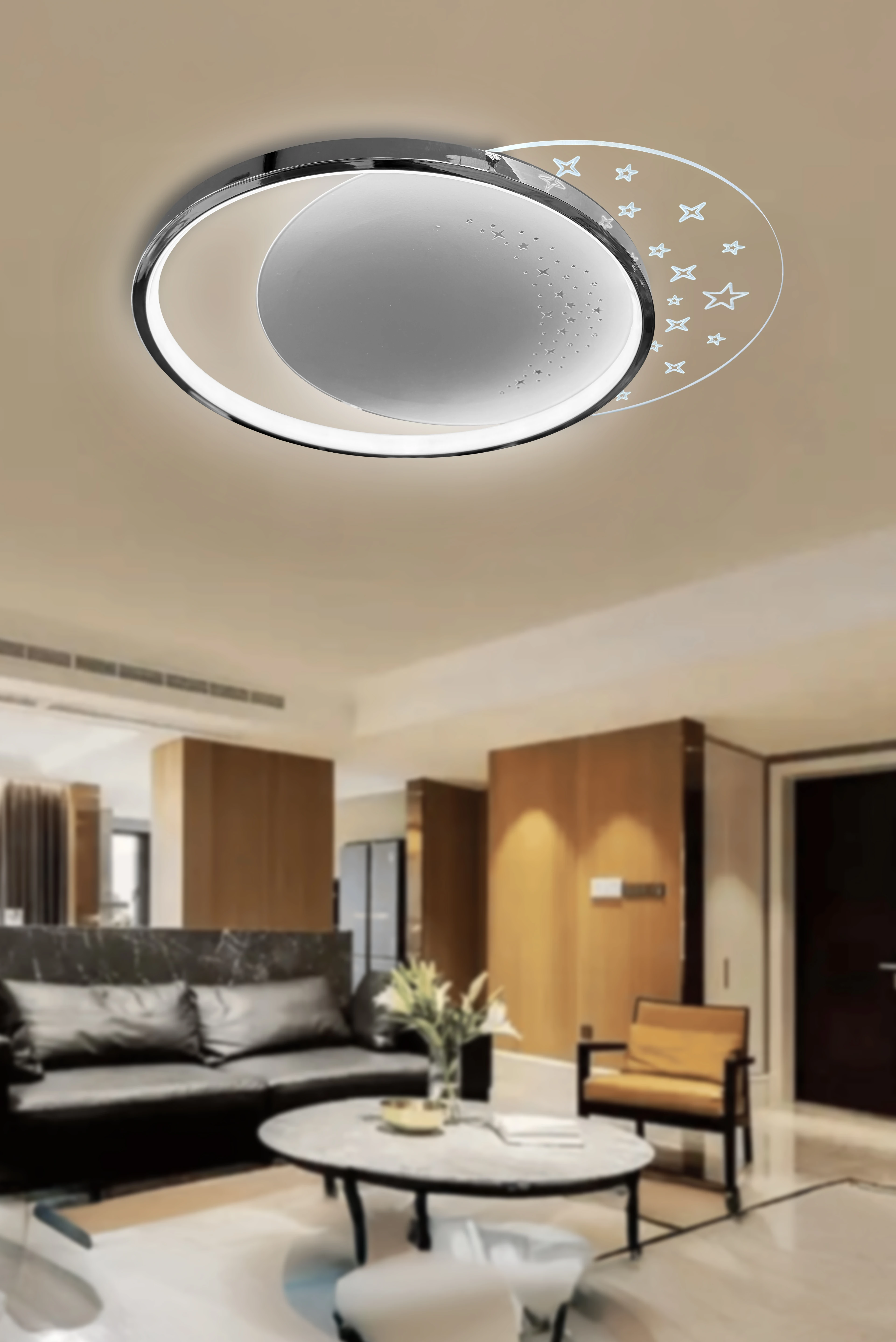 Dolunay Çocuk Odası Modern 3 Renk Yüksek Işık Gücü Plafonyer Tavana Yapışık Led Avize