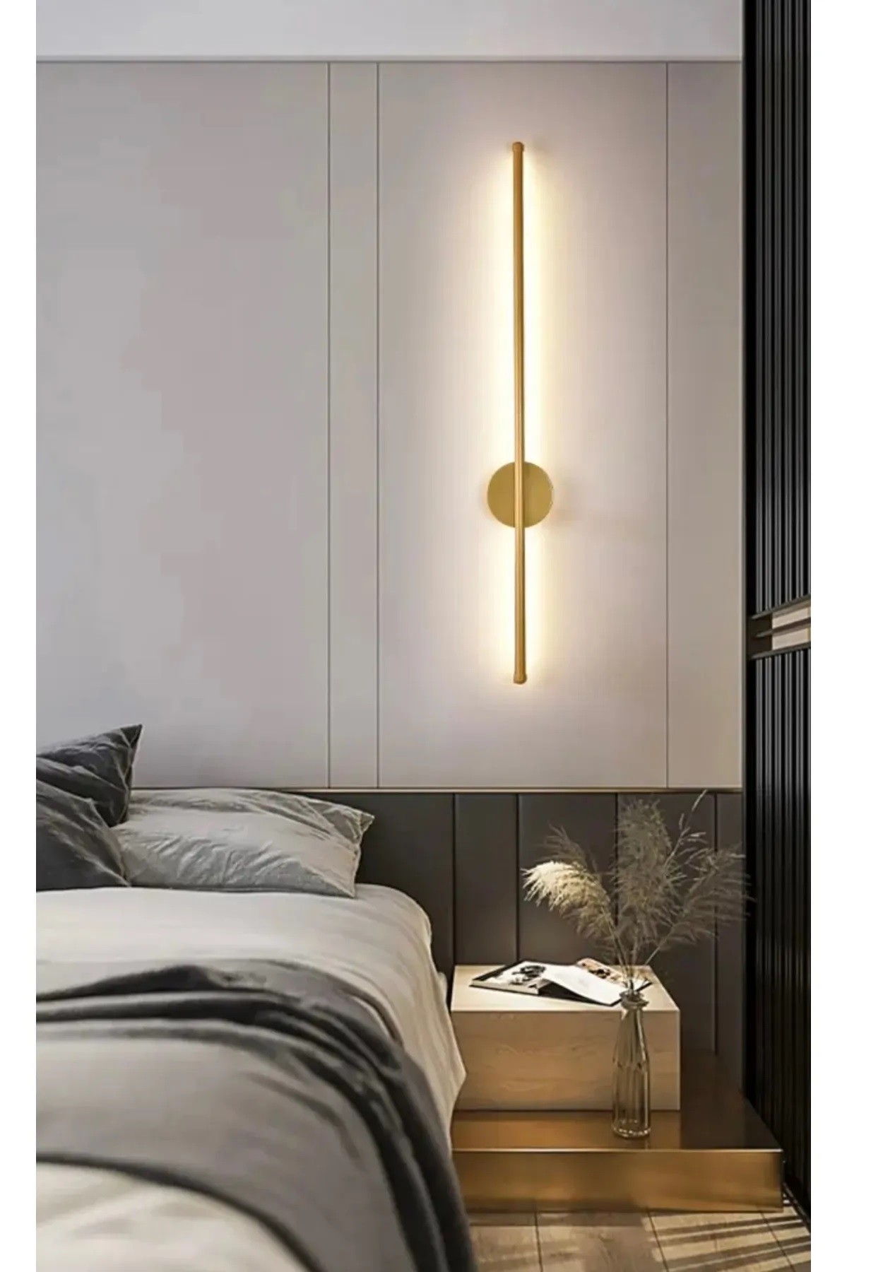 Modern Led Aplik Platinum 4000K Gün Işığı Şık Görsellik Katar Elektrikle Çalışır 1 Adet Eskitme Gold