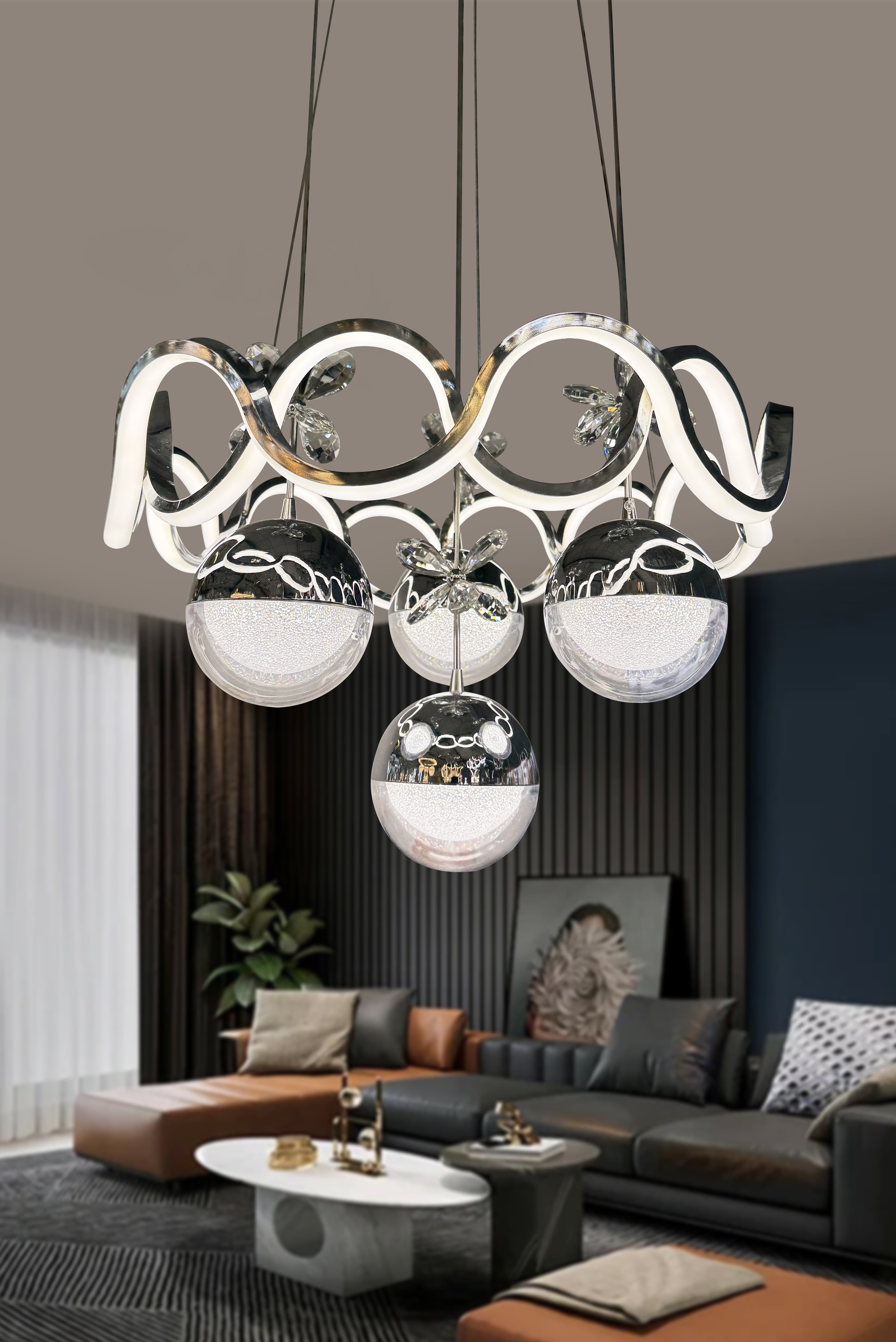 Sefa Model Küre Fanuslu Top 4 Toplu İthal Led Avize