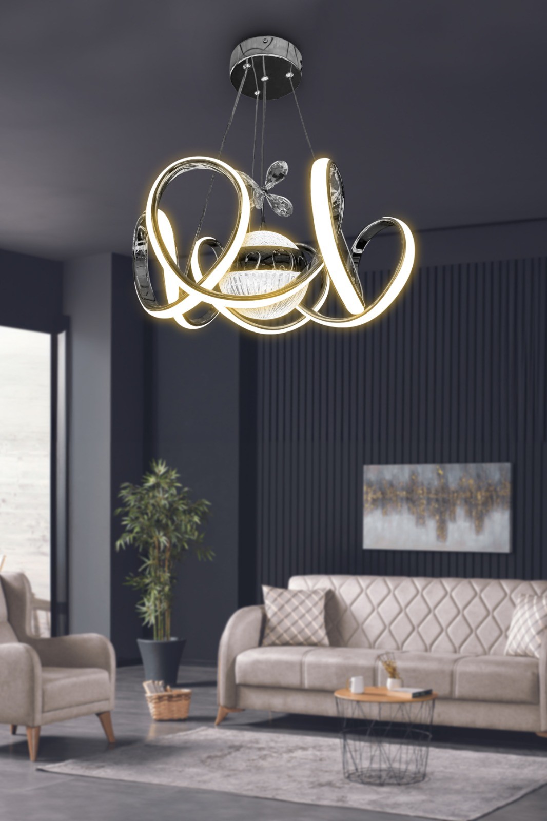 Melisa Modern Sarkıt Led Avize Powerled Lümen Gücü Yüksek Led Avize