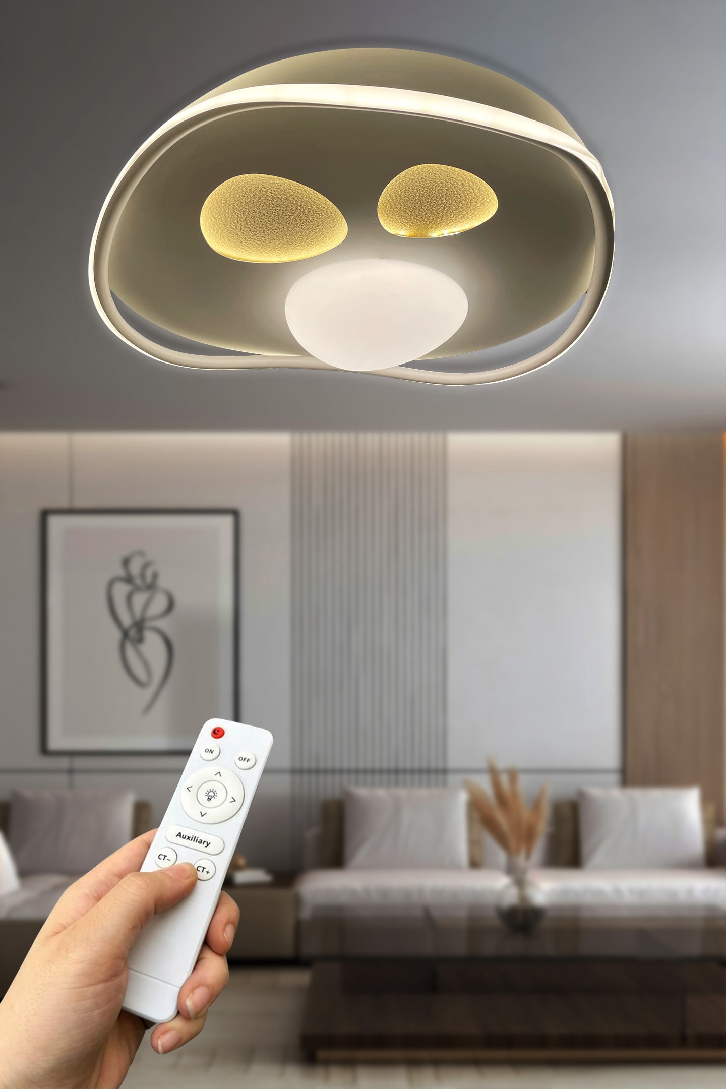 Venya Plafonyer Kumandalı Led Avize