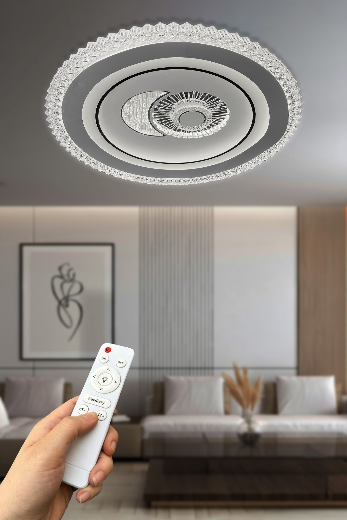 Luna Plafonyer Kumandalı Led Avize