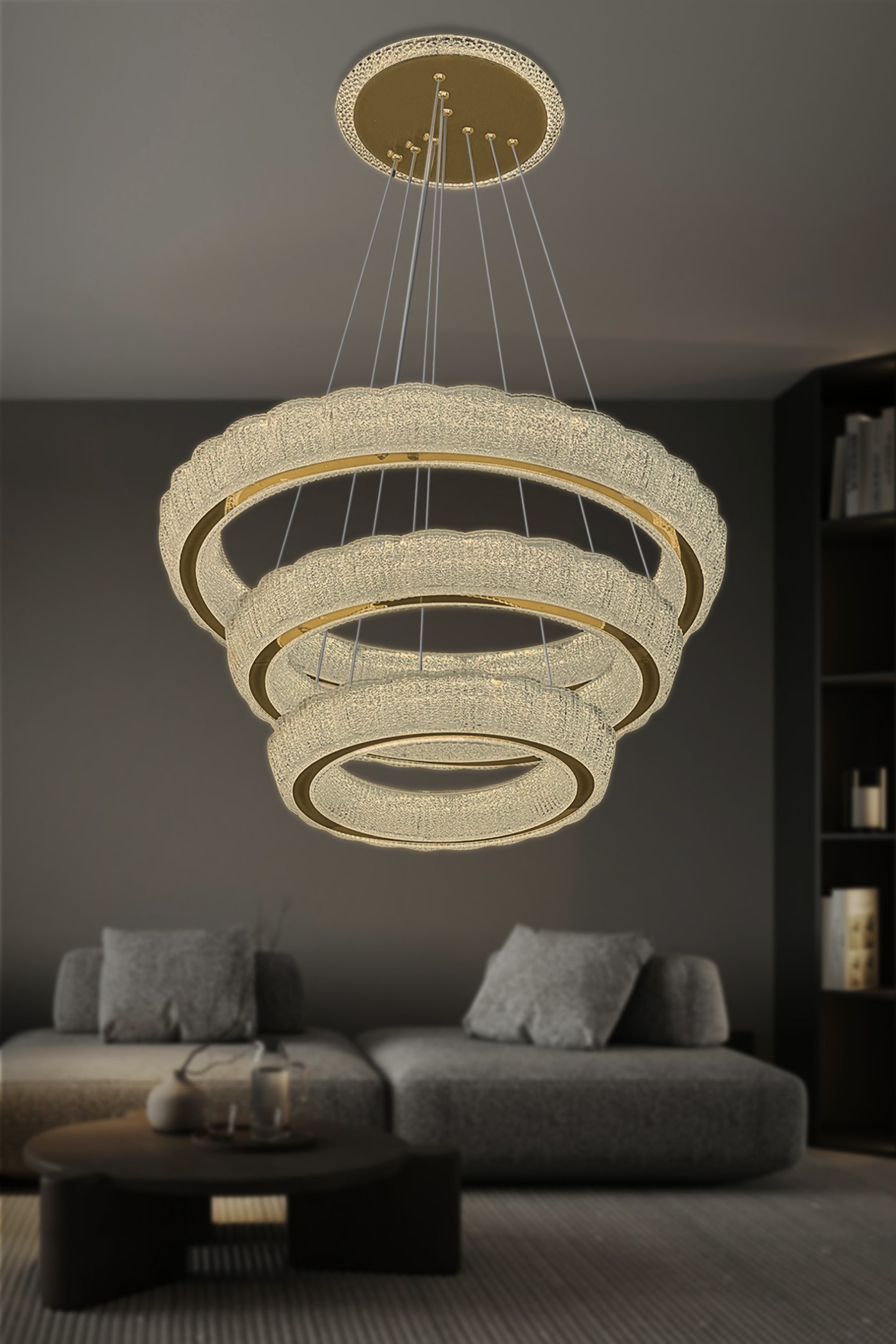 Lara 3 Katlı Modern Led Avize