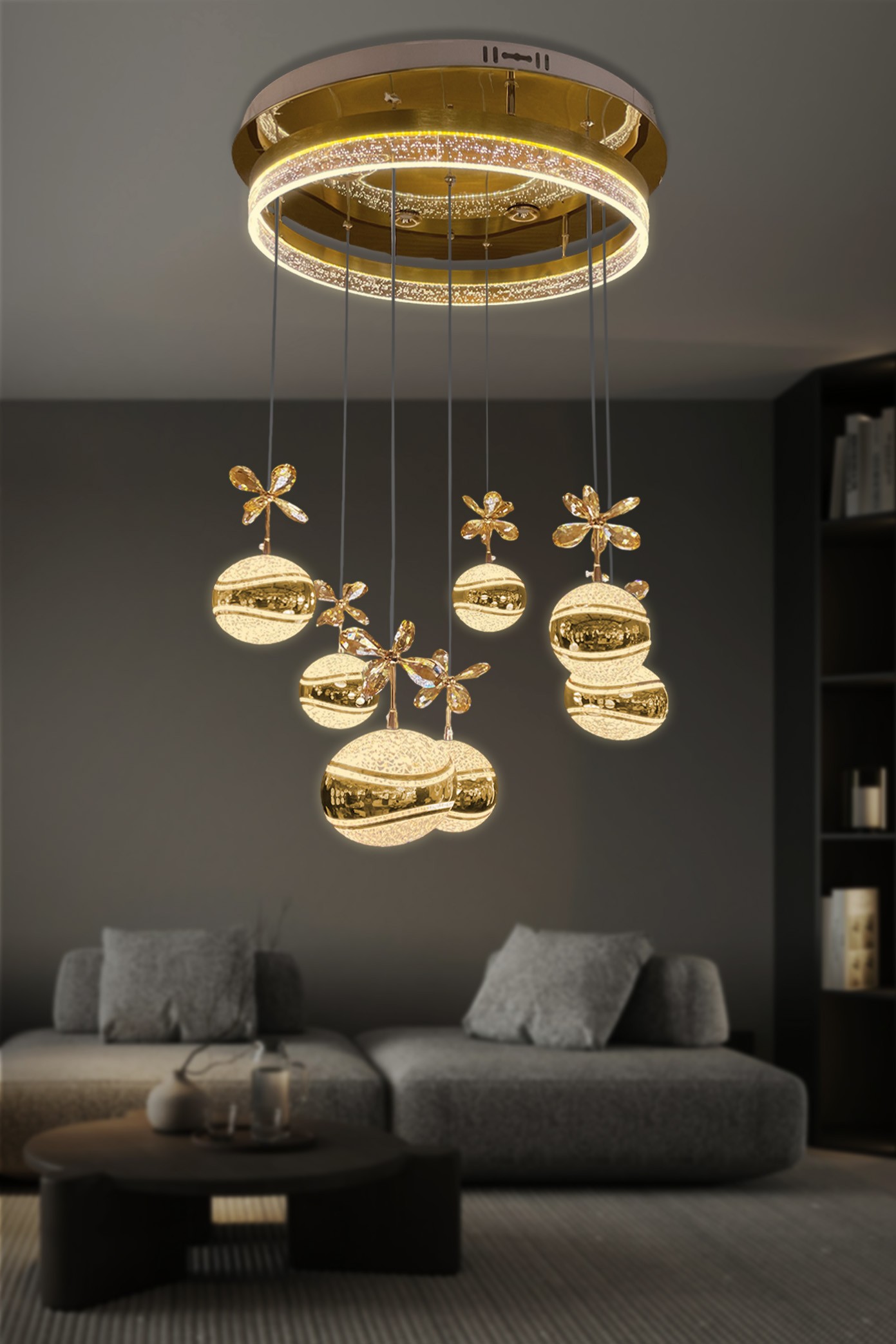 7 li Eliza Top Modern Sarkıt Led Avize