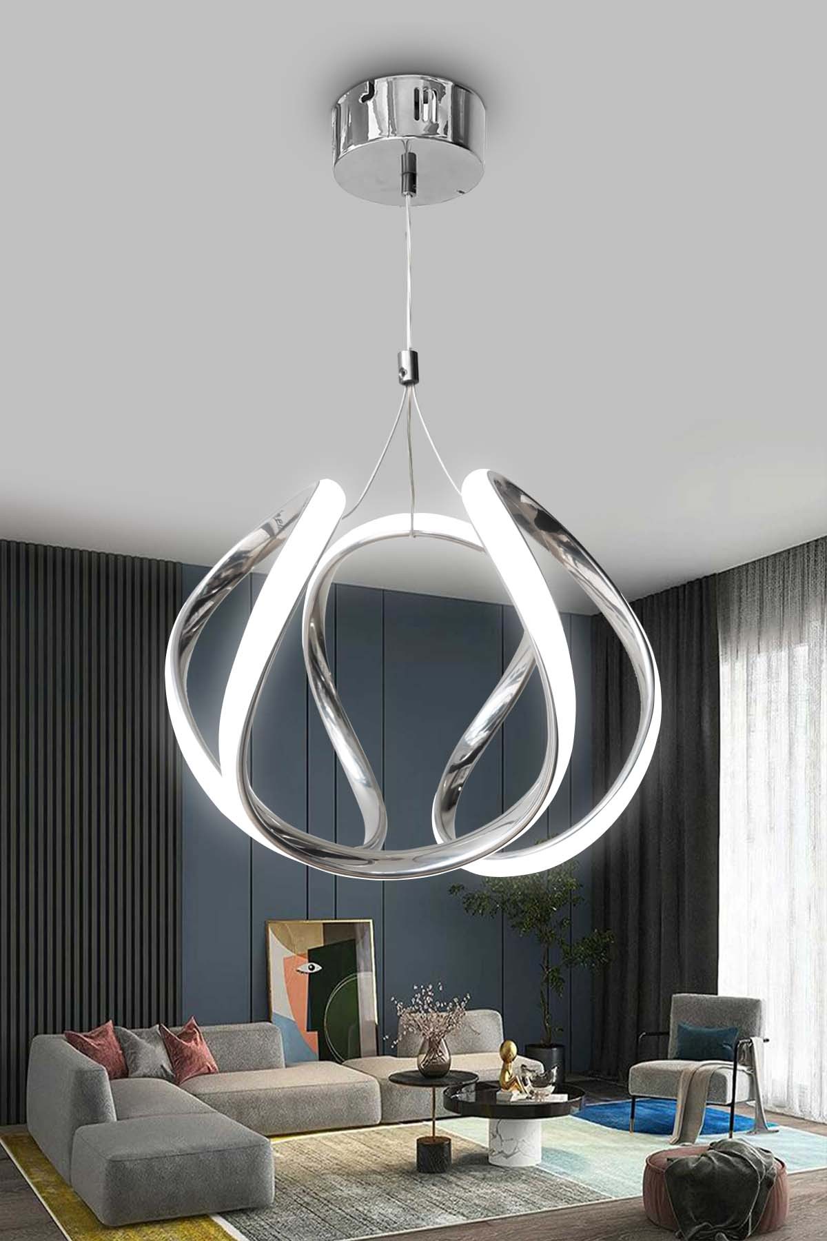 Arya Topsuz Led Avize 2 mt - Salon & Oturma Odası Avizesi