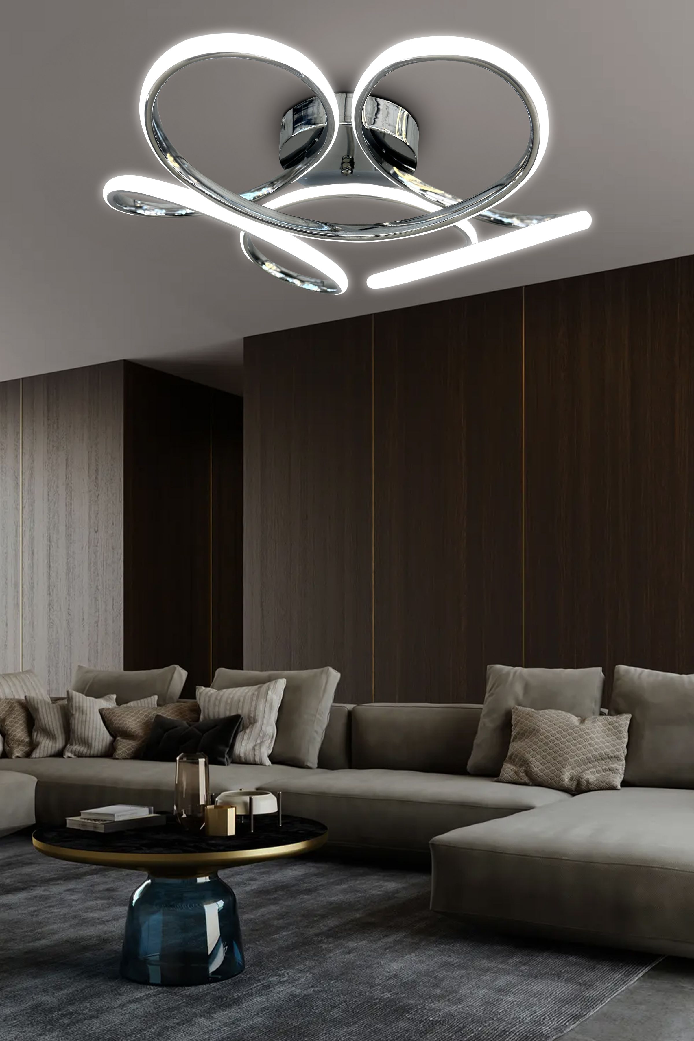 Dron Plafonyer Tavana Yapışık Led Avize
