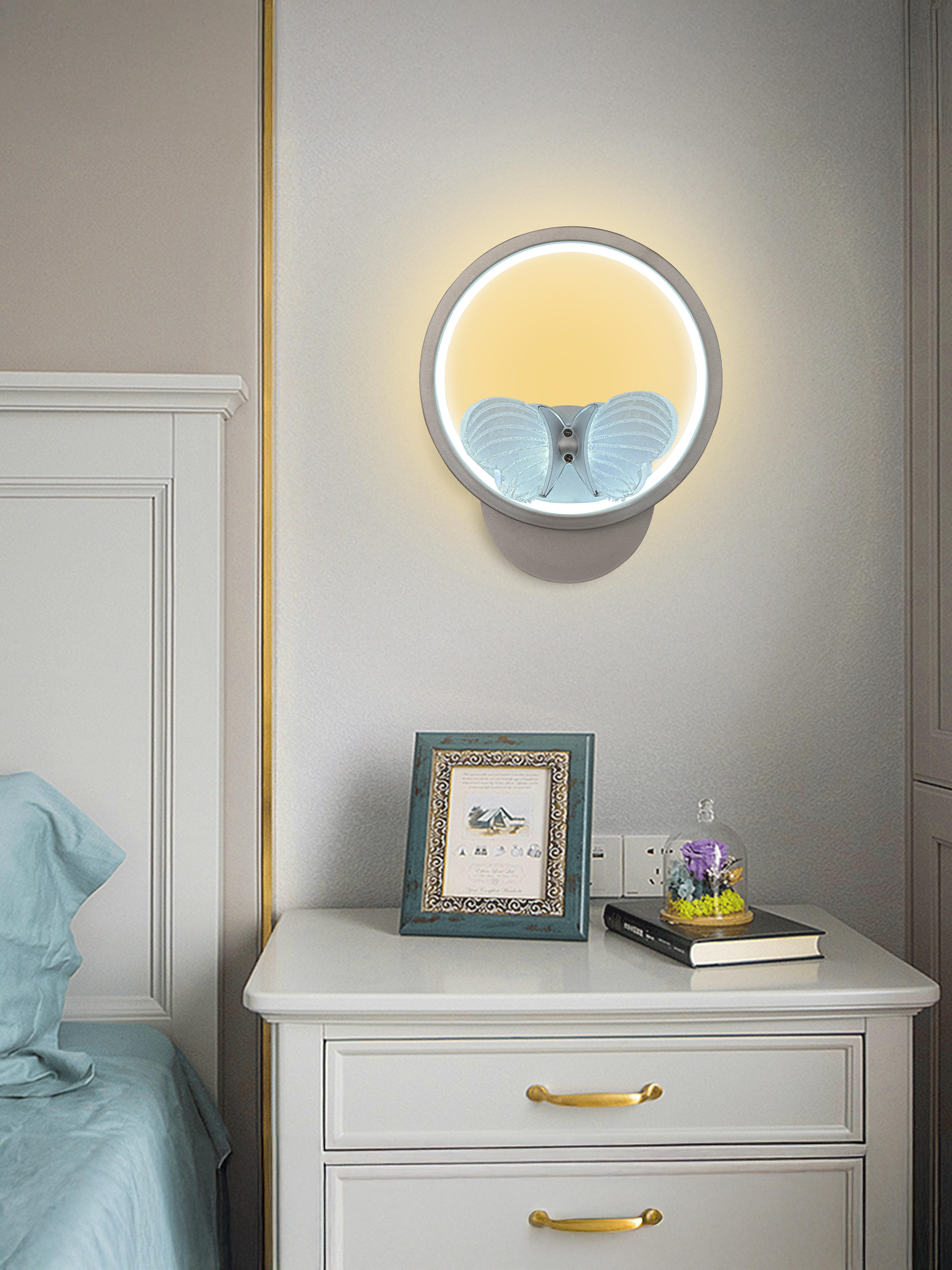 Kelebek Yuvarlak Modern İthal Led Aplik - Gri