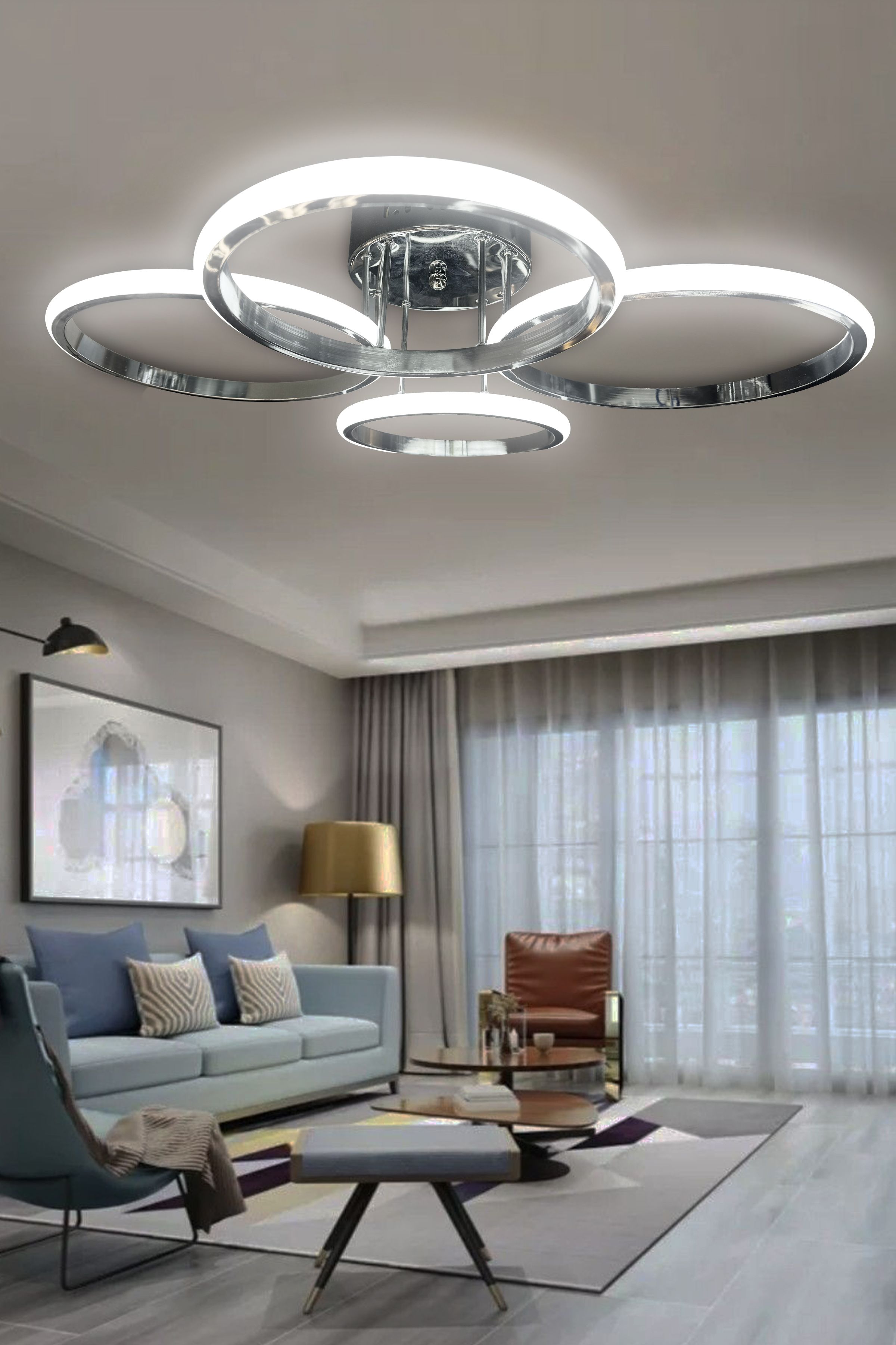 Negro 4'Lü Plafonyer Led Avize