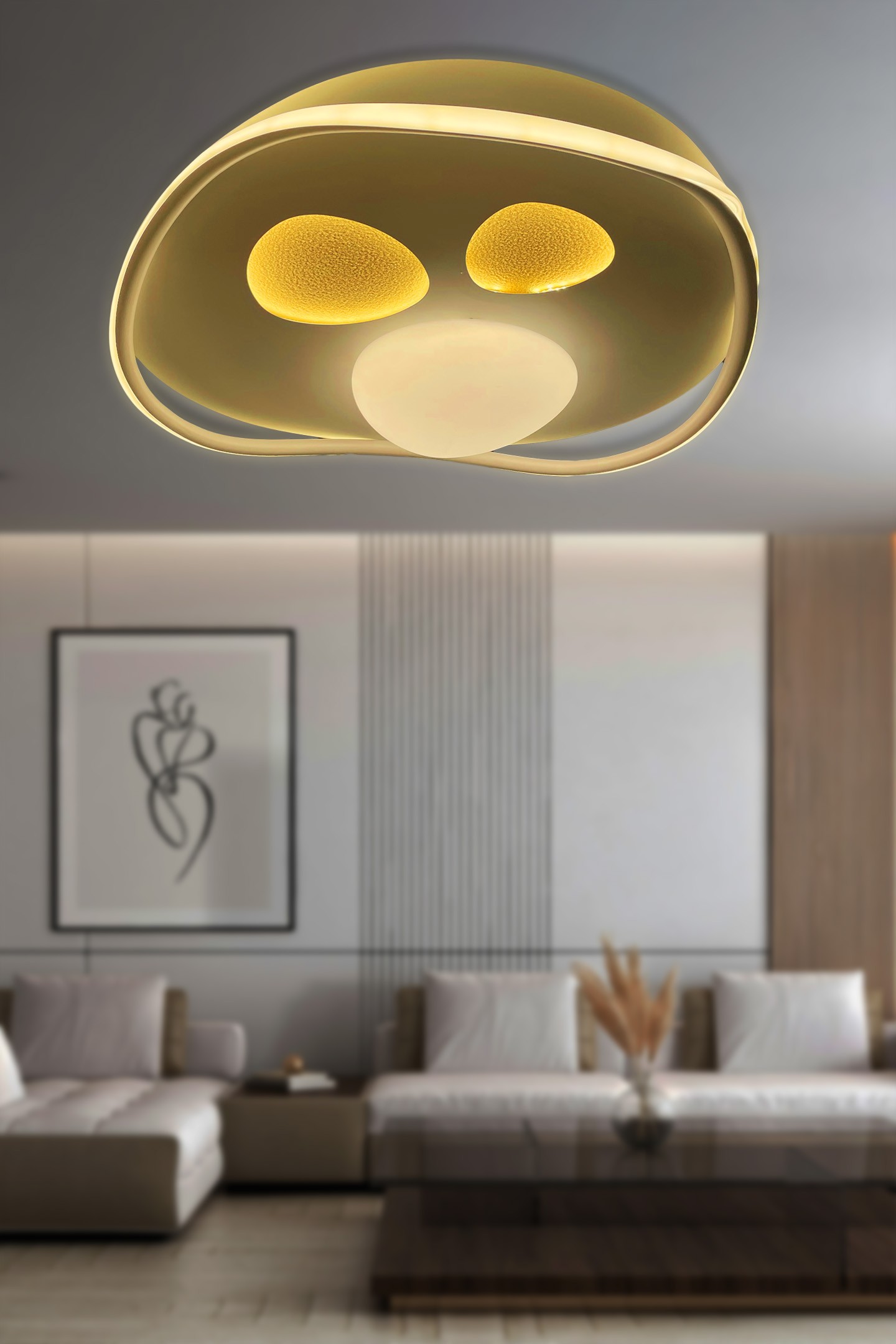 Venya Plafonyer Kumandalı Led Avize