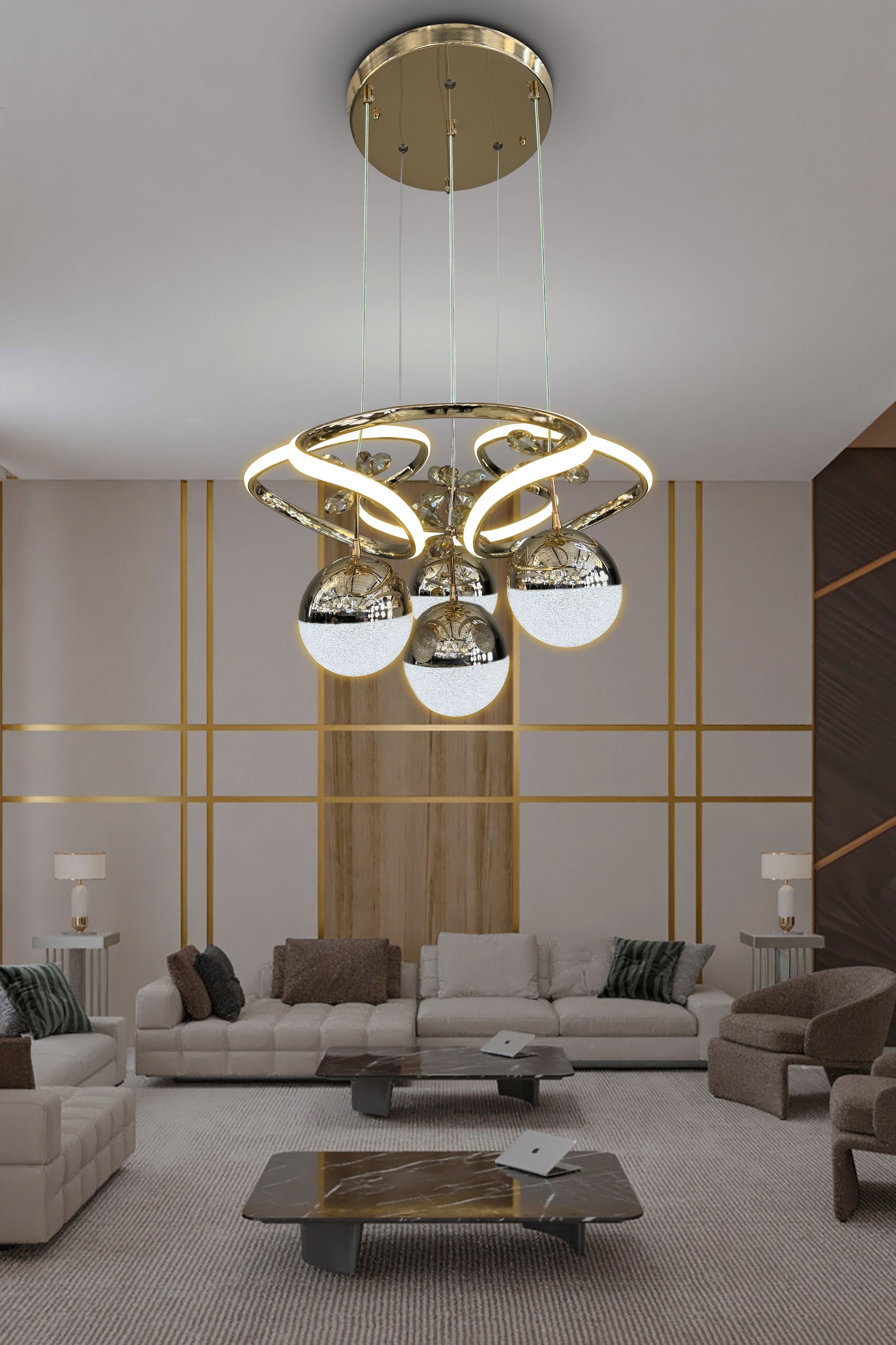 Modern Sarkıt Dron 3 Renk 4 Toplu Led Avize Powerled Ledli Avize