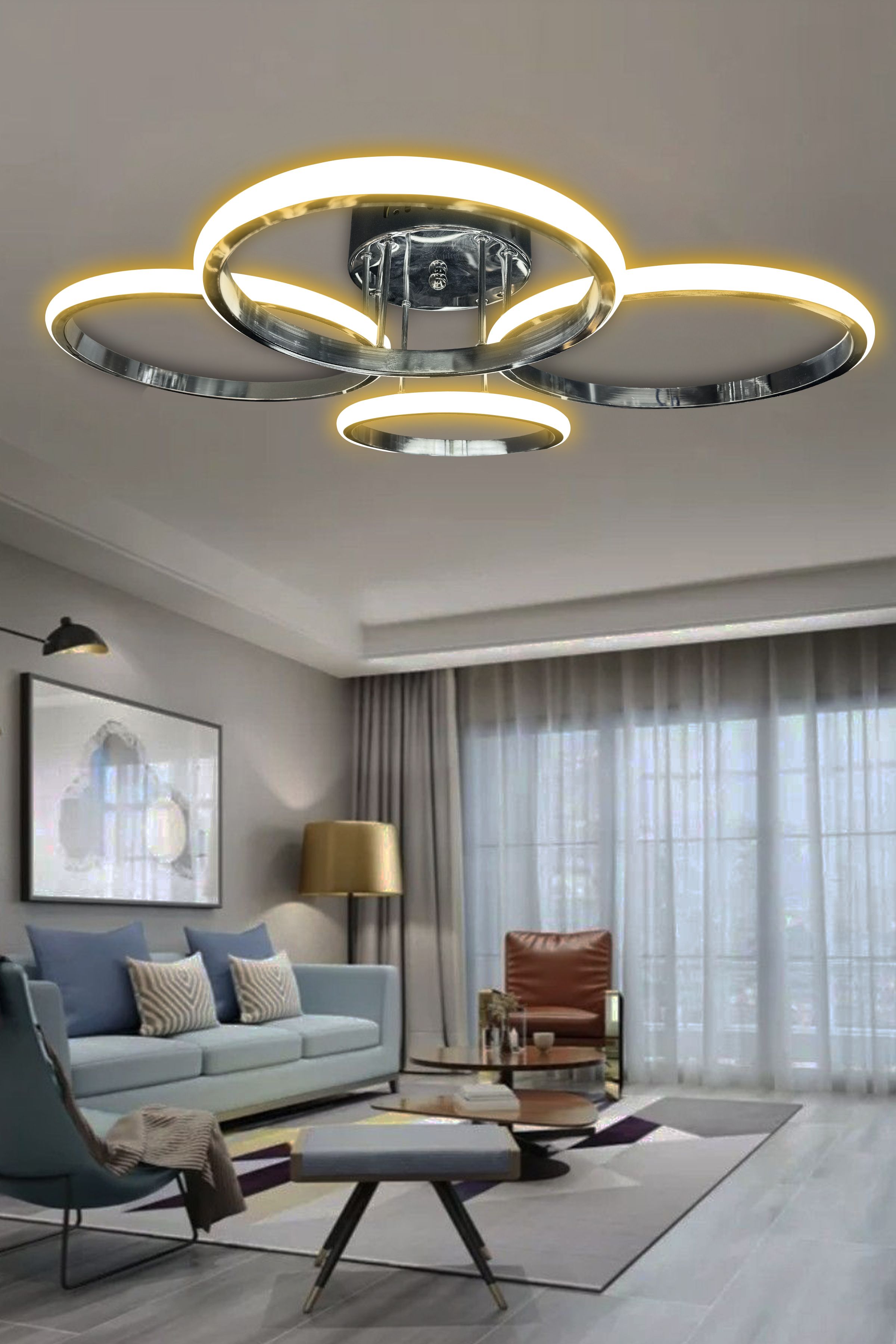 Negro 4'Lü Plafonyer Led Avize