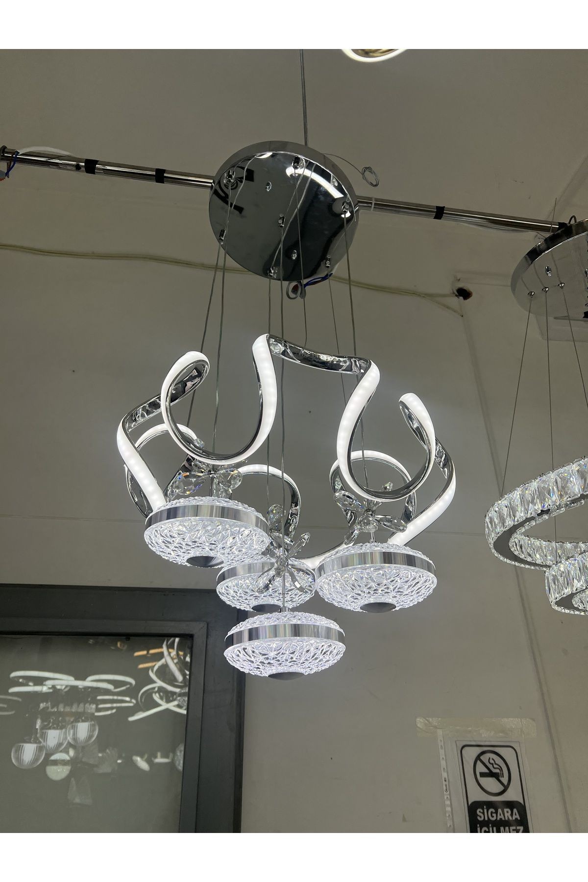 Modern Sarkıt 3 Renk 4 Toplu Led Avize Salon - Oturma Odası Ledli Avize