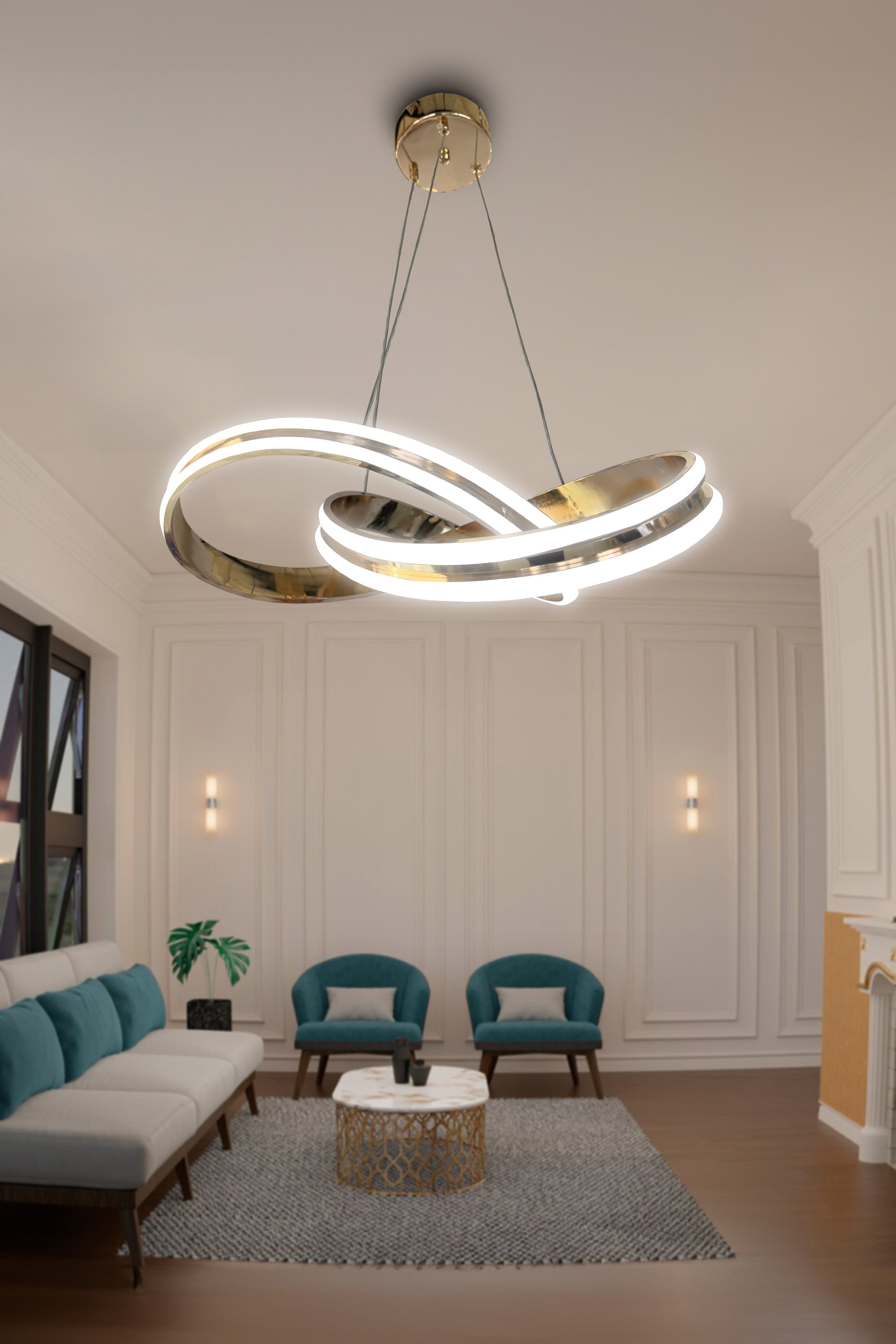 Kardelen Çift Yönlü Sıra Modern Sarkıt Avize, Salon Avizesi