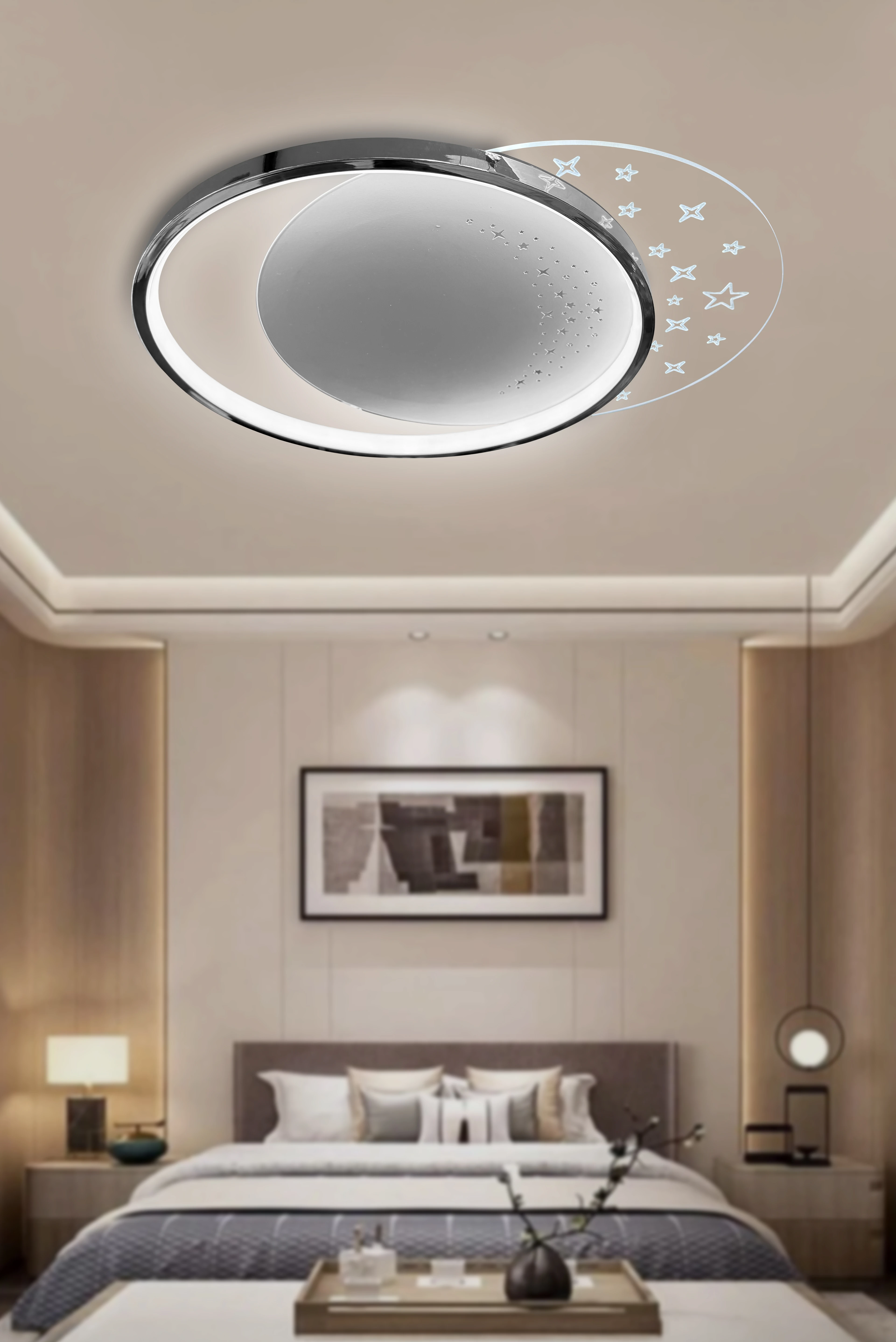 Dolunay Çocuk Odası Modern 3 Renk Yüksek Işık Gücü Plafonyer Tavana Yapışık Led Avize