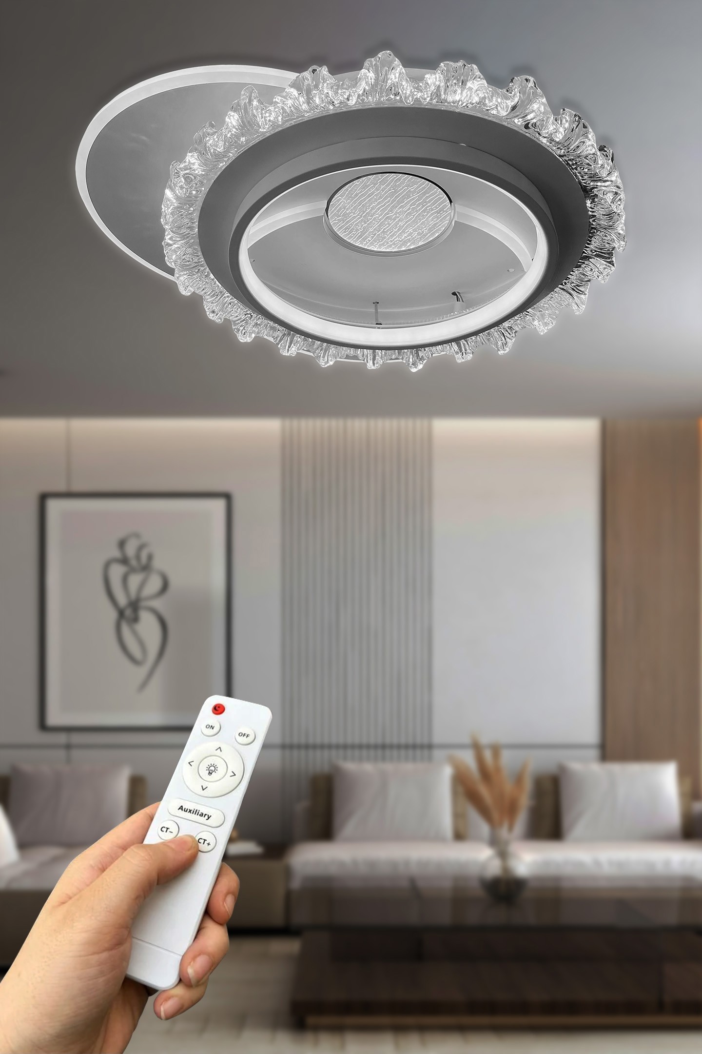 Bianca Plafonyer Kumandalı Led Avize