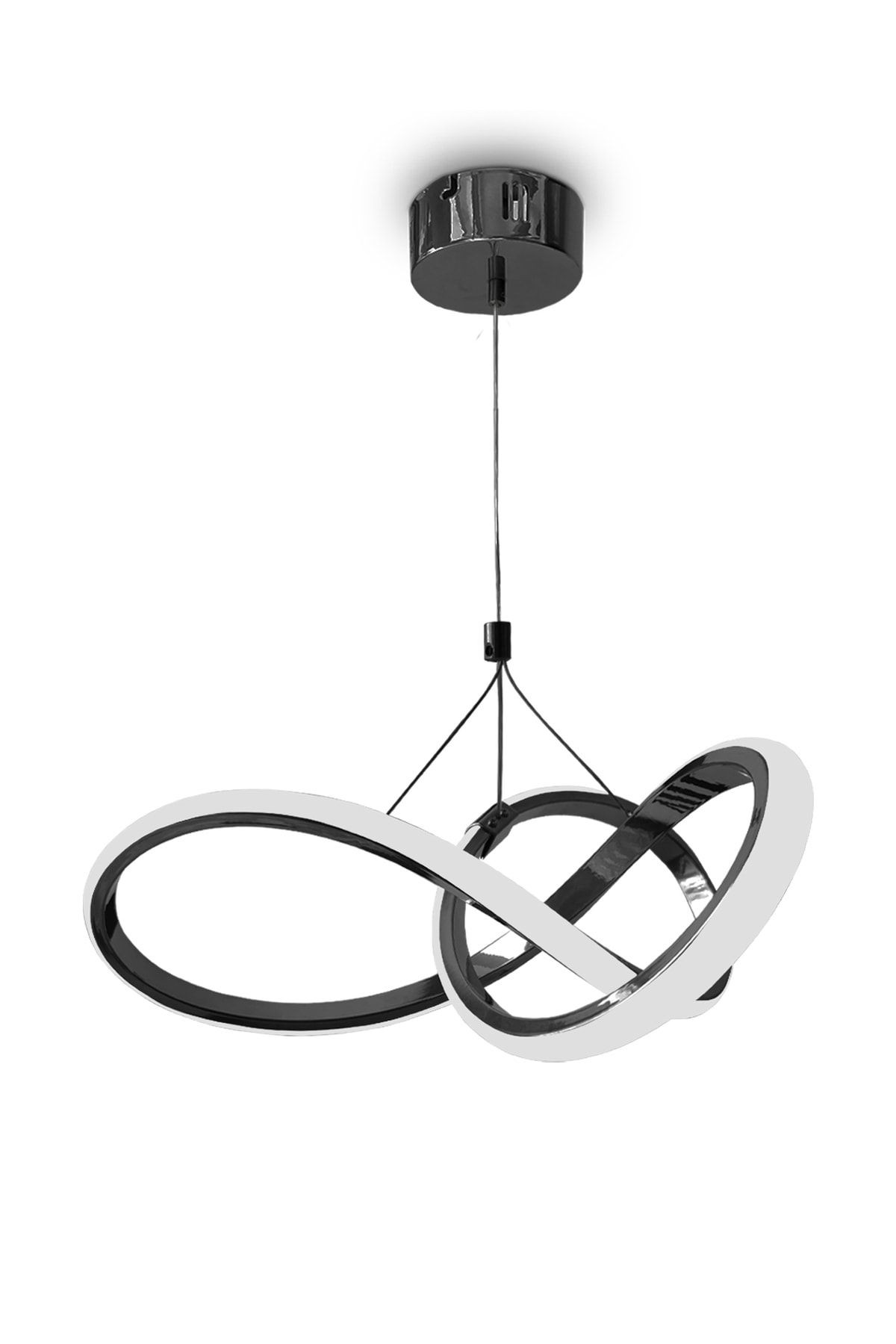 Düz 3 Renk Kardelen Model Beyaz- Sarı- Gün Işığı Modern Sarkıt Led Avize - siyah beyaz