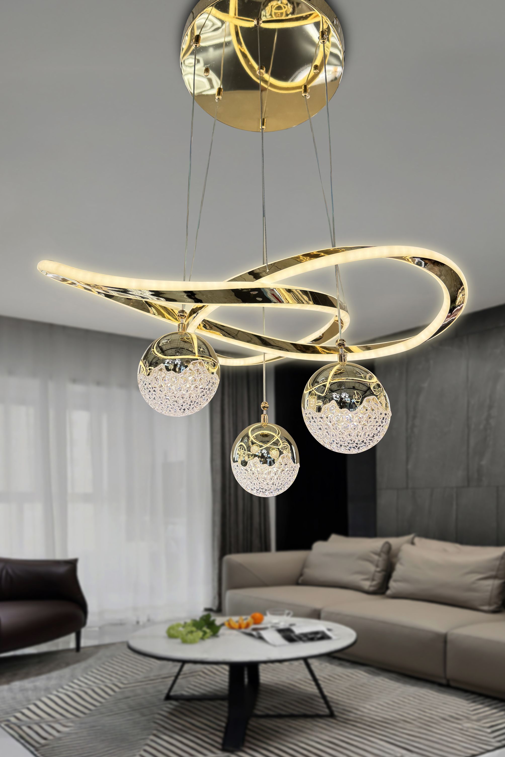 Kardelen Çift Ledli 3 Toplu İthal Led Avize (243)