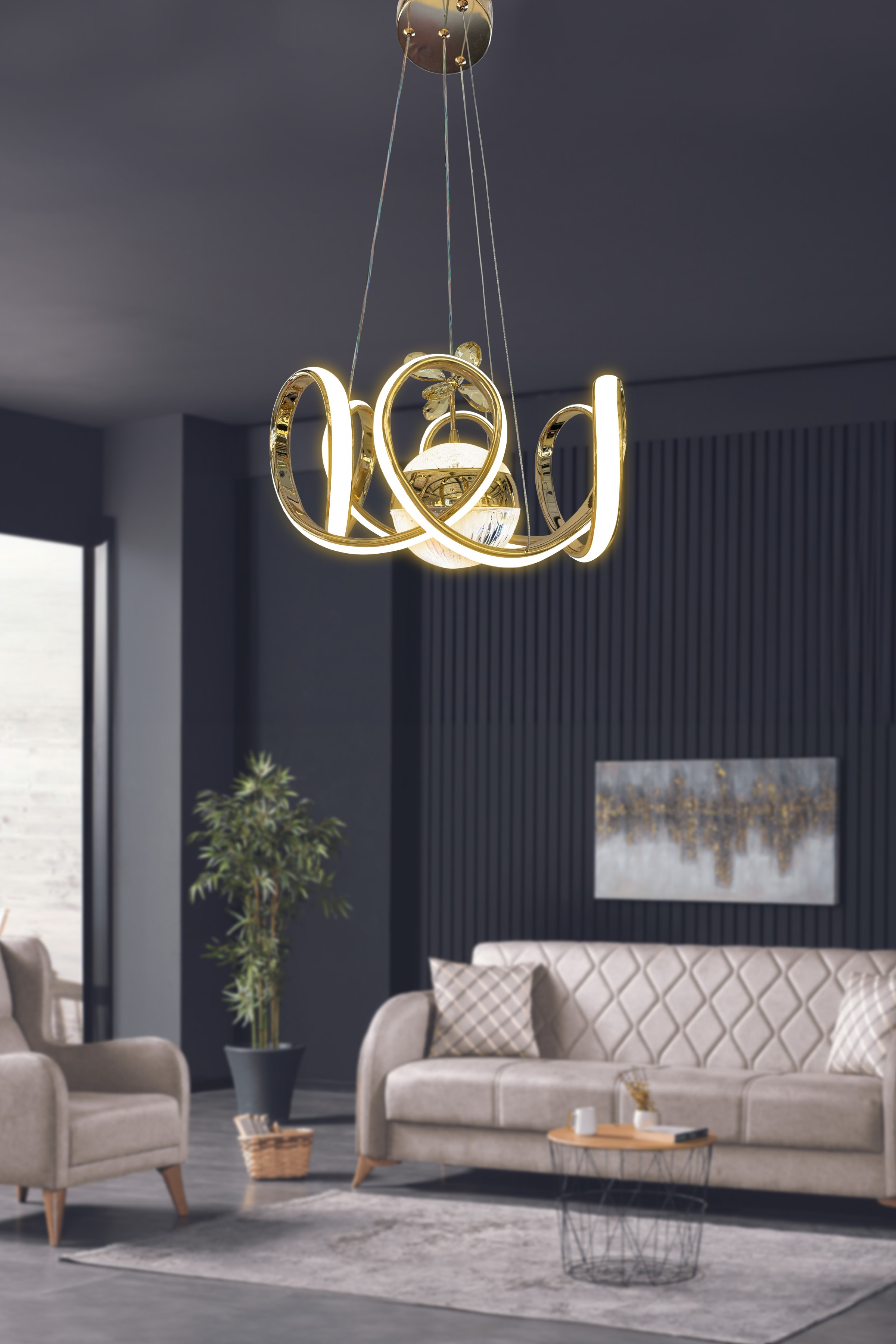 Melisa Modern Sarkıt Led Avize Powerled Lümen Gücü Yüksek