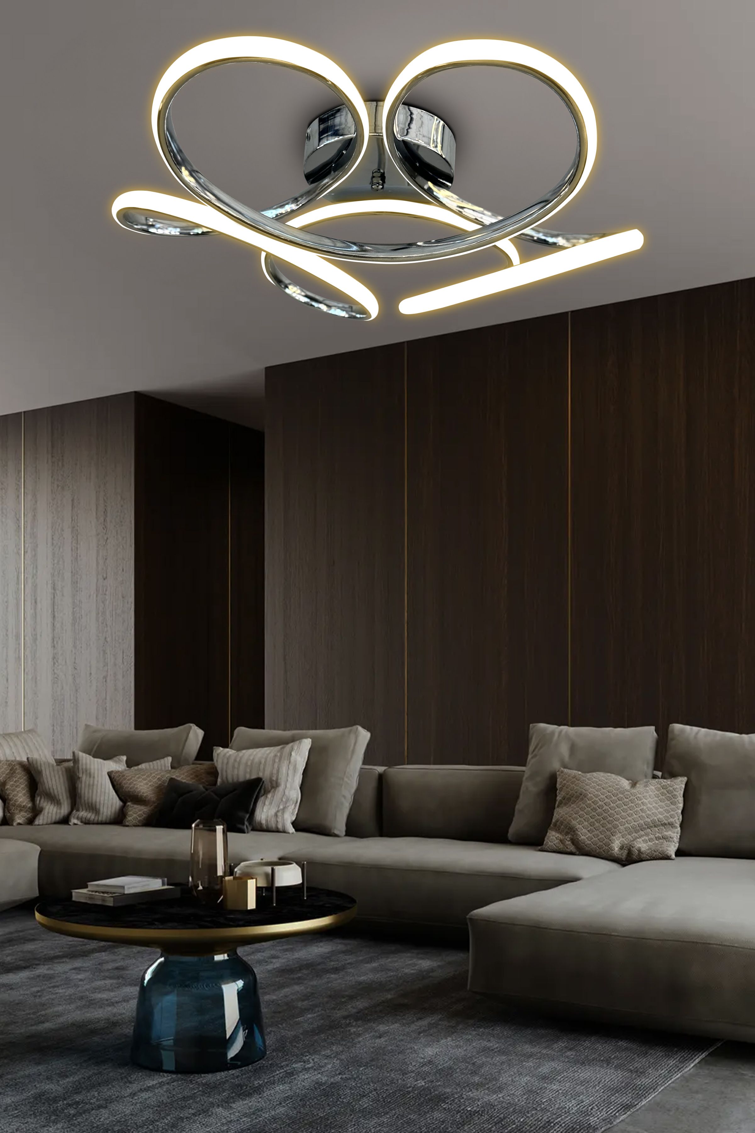 Dron Plafonyer Tavana Yapışık Led Avize