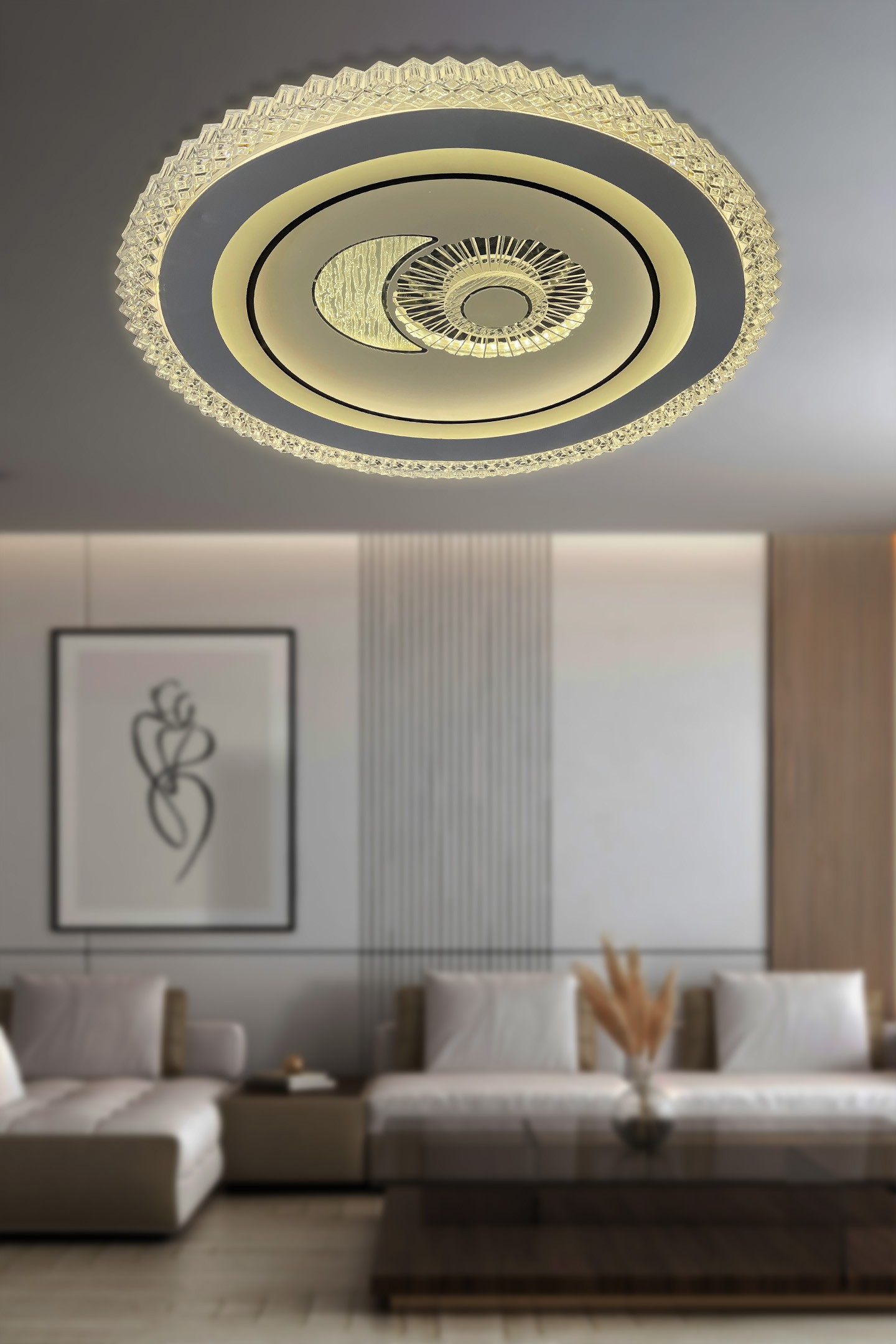 Luna Plafonyer Kumandalı Led Avize