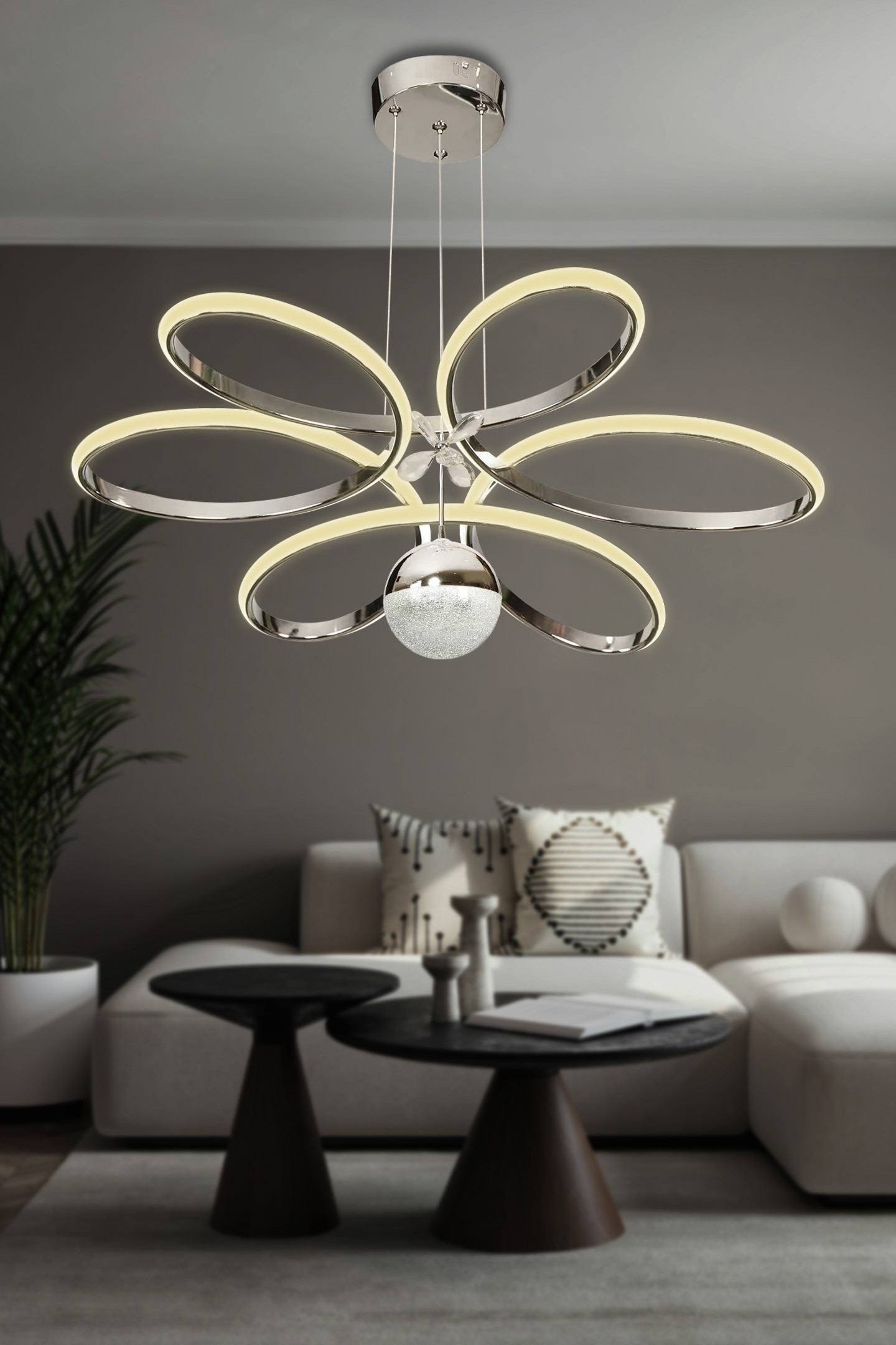 Papatya Toplu Modern Sarkıt Led Avize