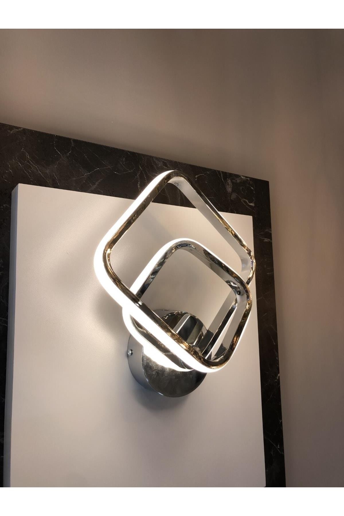 A Luxury Modern Duvar Led Aplik Kademeli 3 Renk Krom