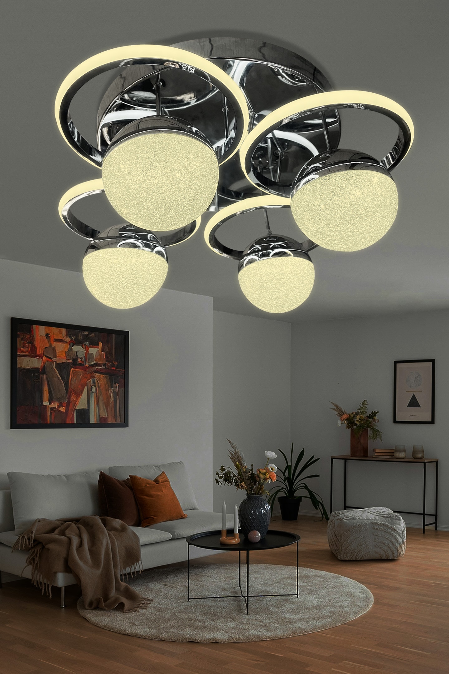 Modern 4 Toplu Plafonyer Ledli Avize (250-4lü)