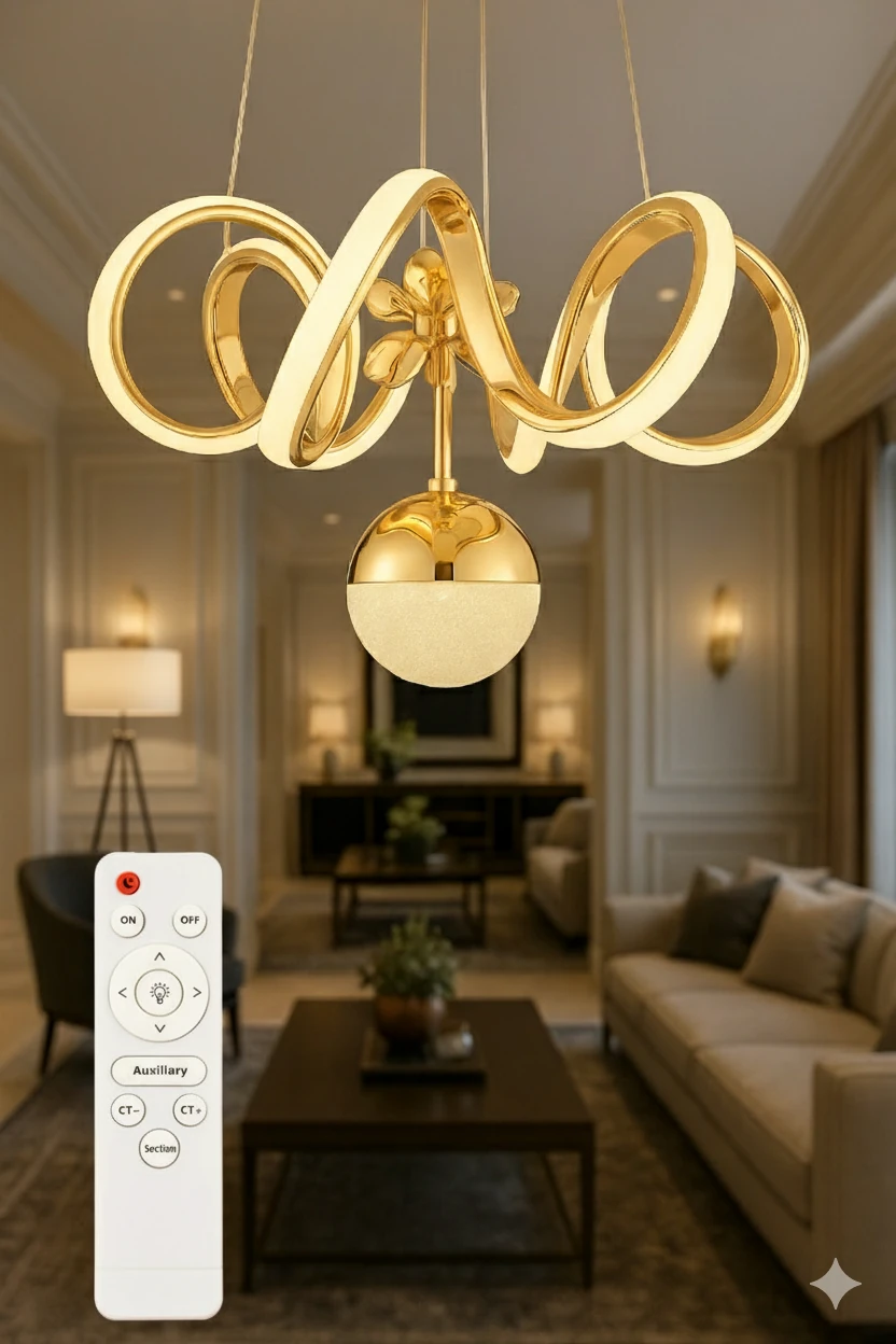 Kıvrım Tekli Şeker Toplu Modern Oturması Led Avizesi