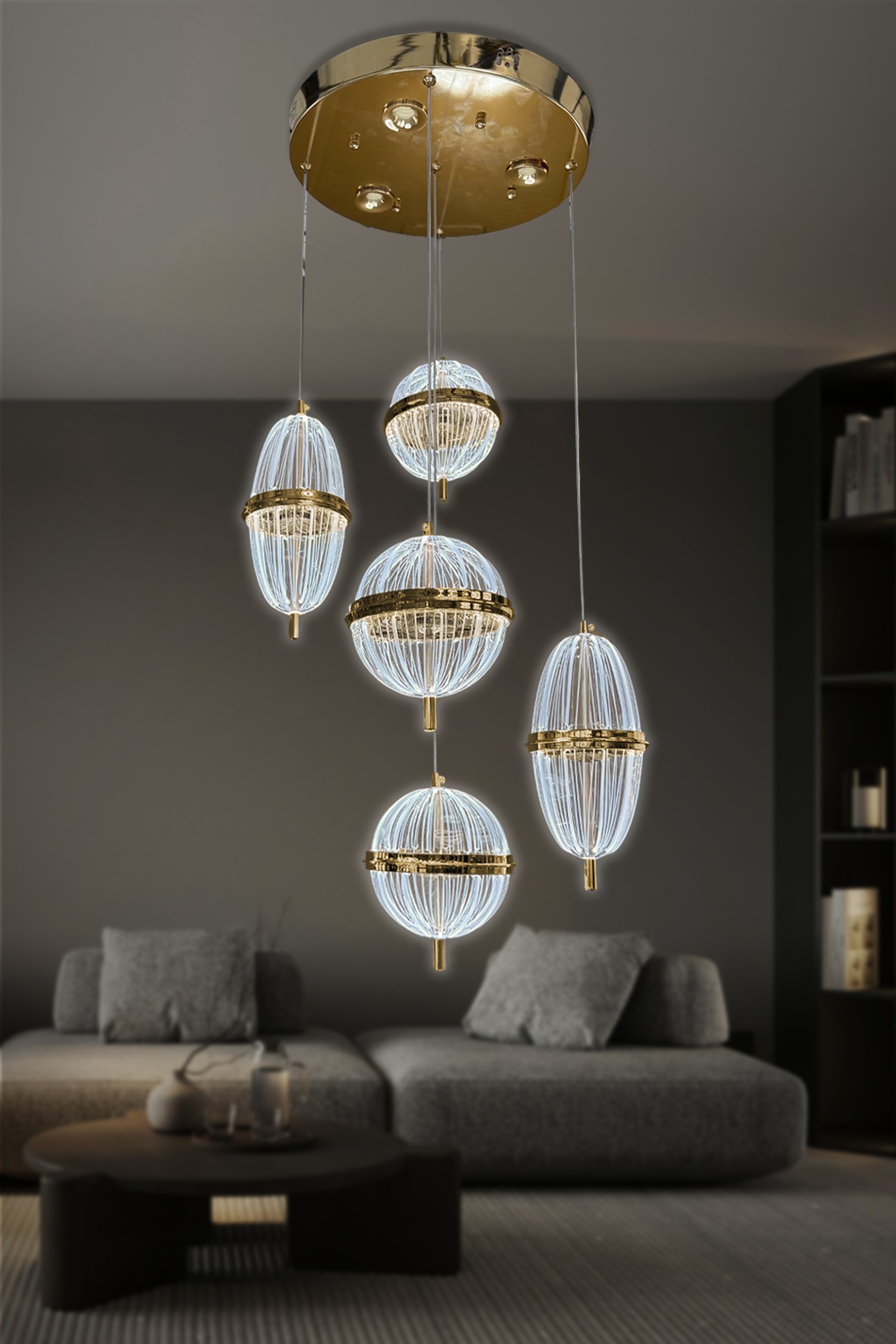 Orbella 5 li Sarkıt Led Avize