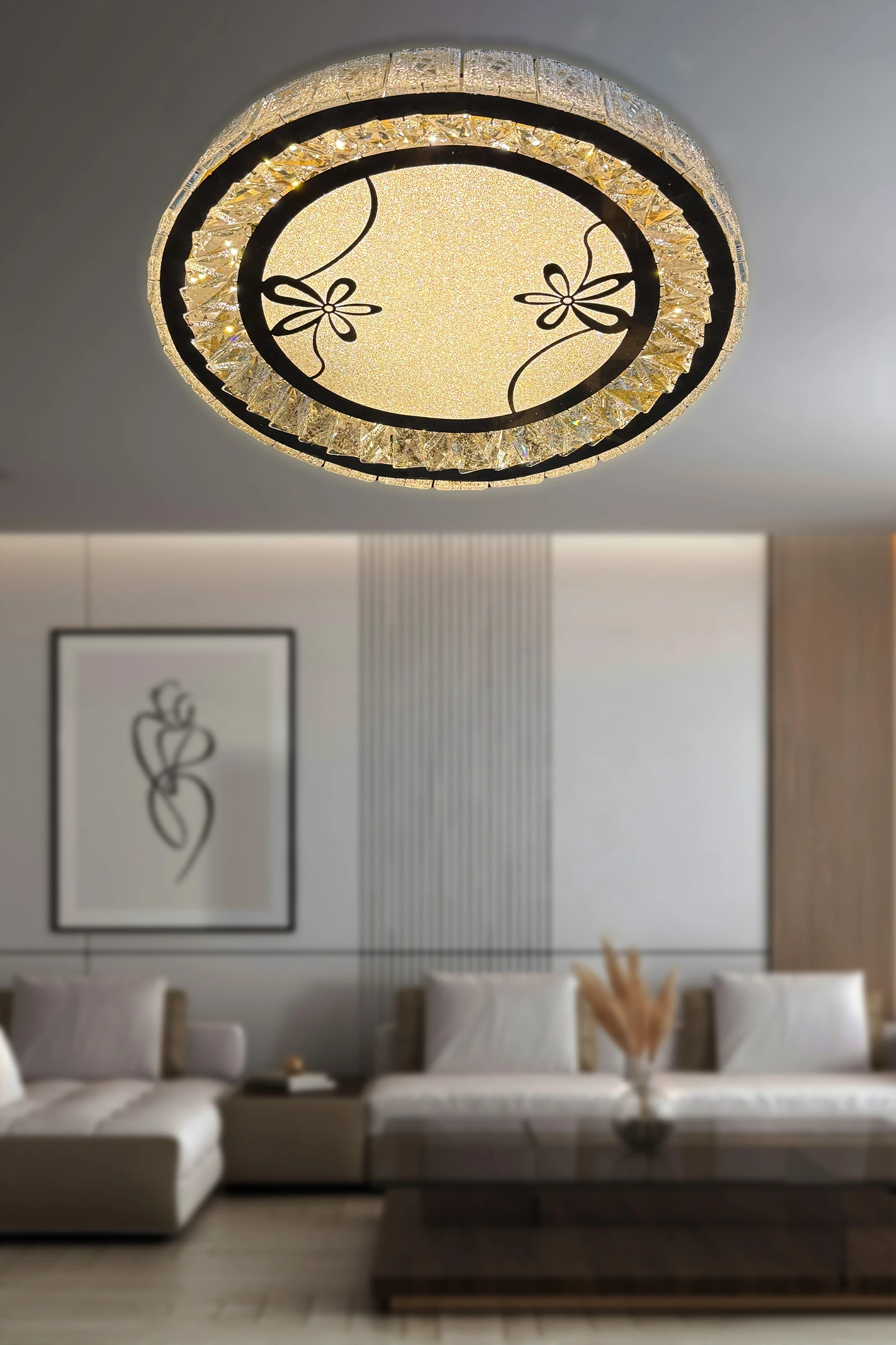 Miralux Taşlı Plafonyer Led Avize