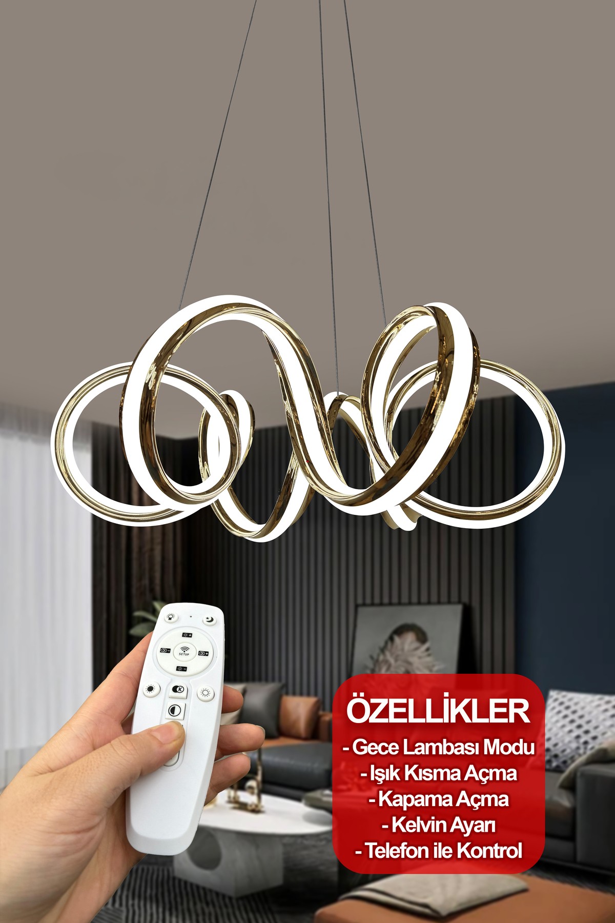 Burgu Çift Yönlü Sırt Led Avize