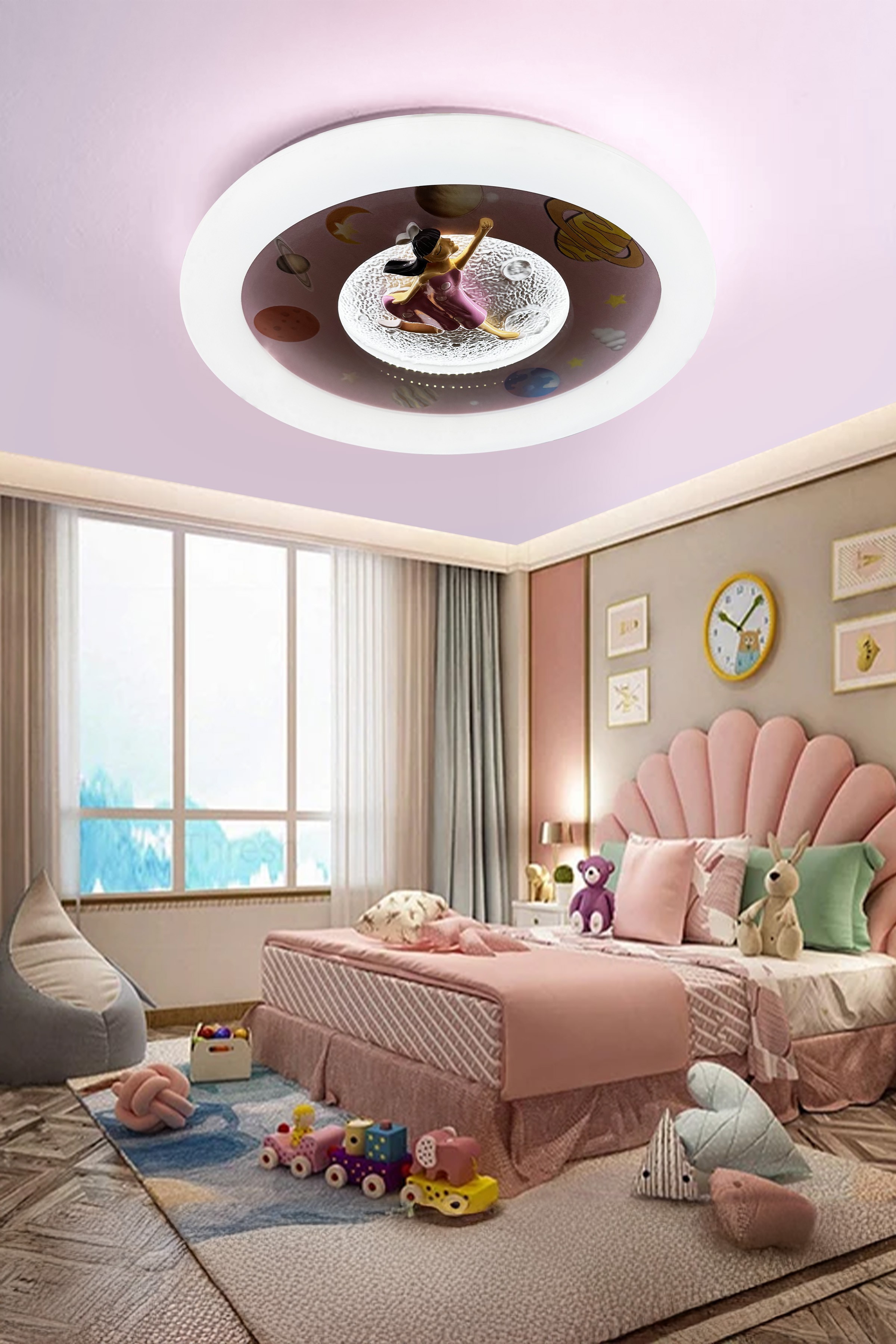 Velura Plafonyer Pembe Kız Çocuk Avizesi