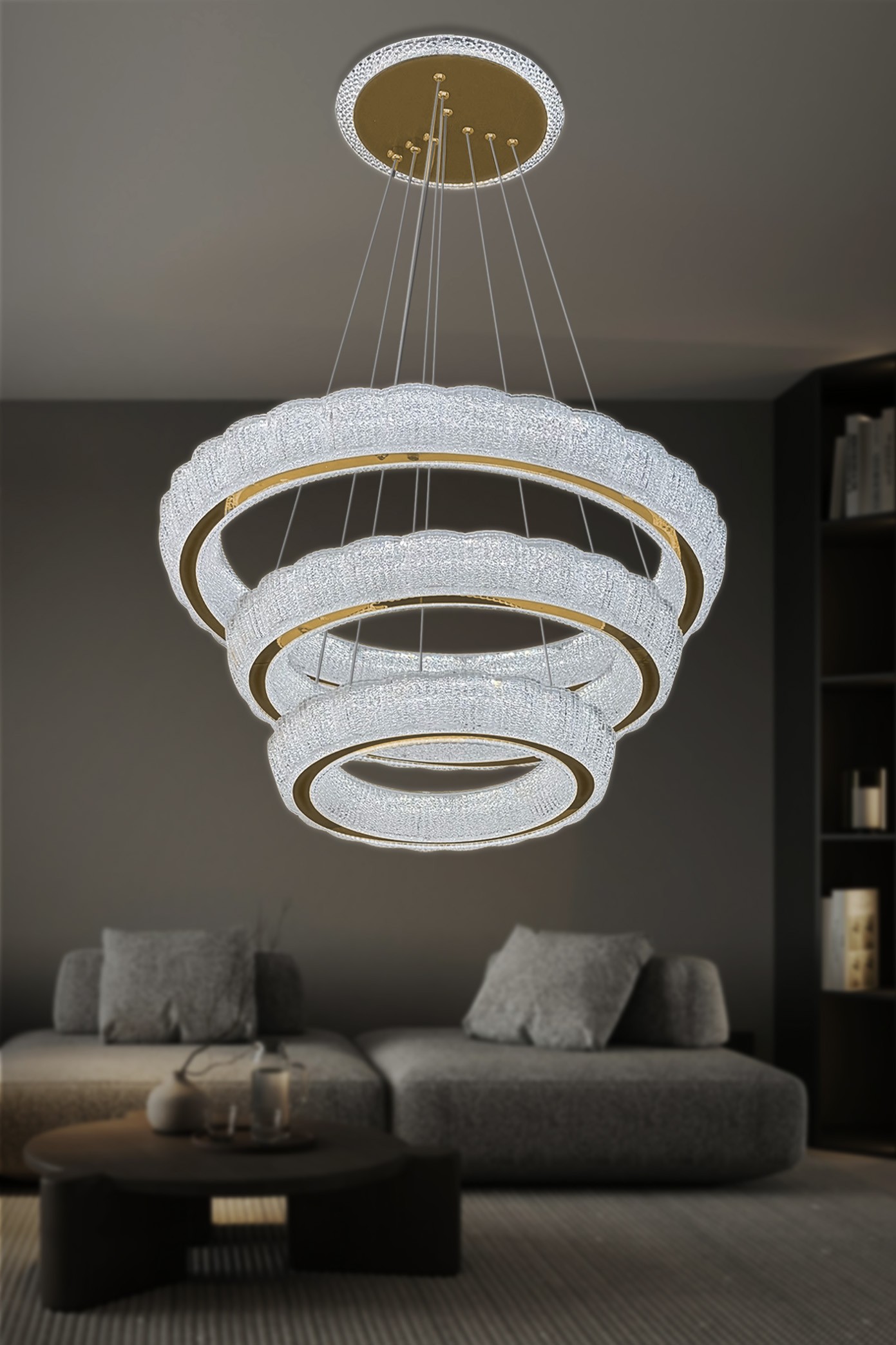 Lara 3 Katlı Modern Led Avize