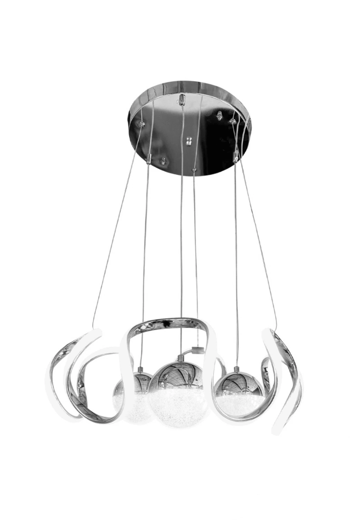 Arya XL Yeni Fanuslu Şeker Top 3'lü Modern Sarkıt Led Avize