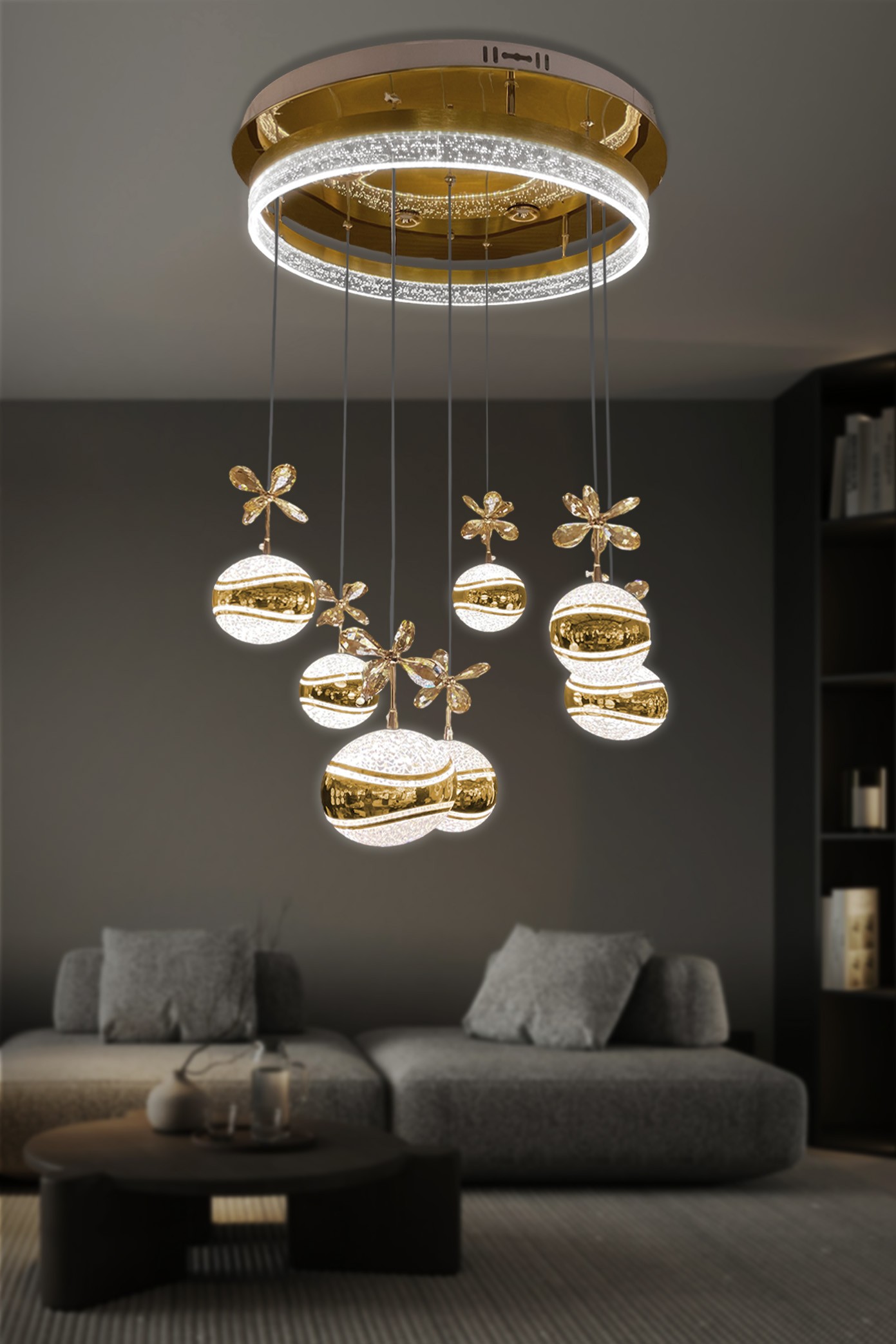 7 li Eliza Top Modern Sarkıt Led Avize