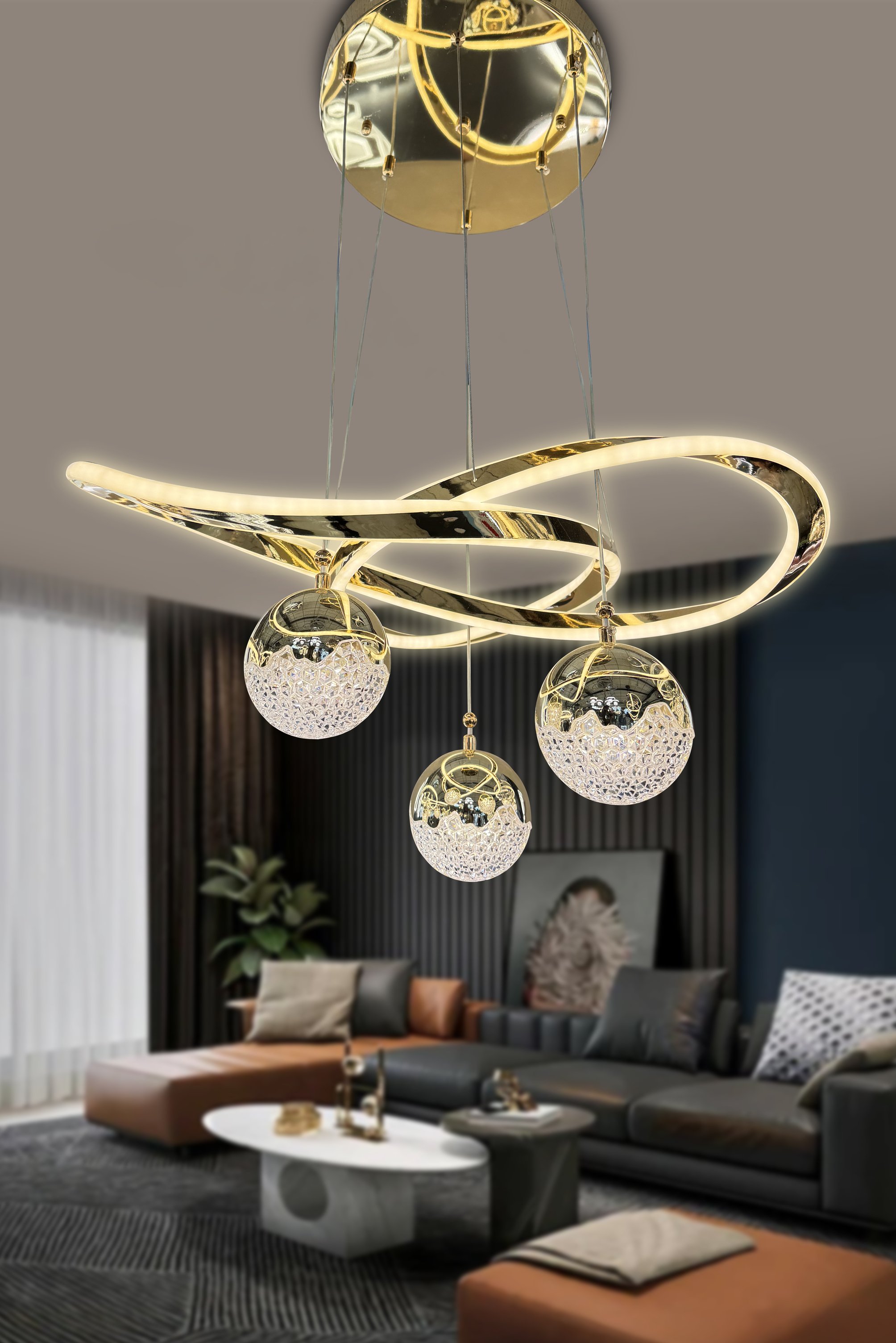 Kardelen Çift Ledli 3 Toplu İthal Led Avize (243)