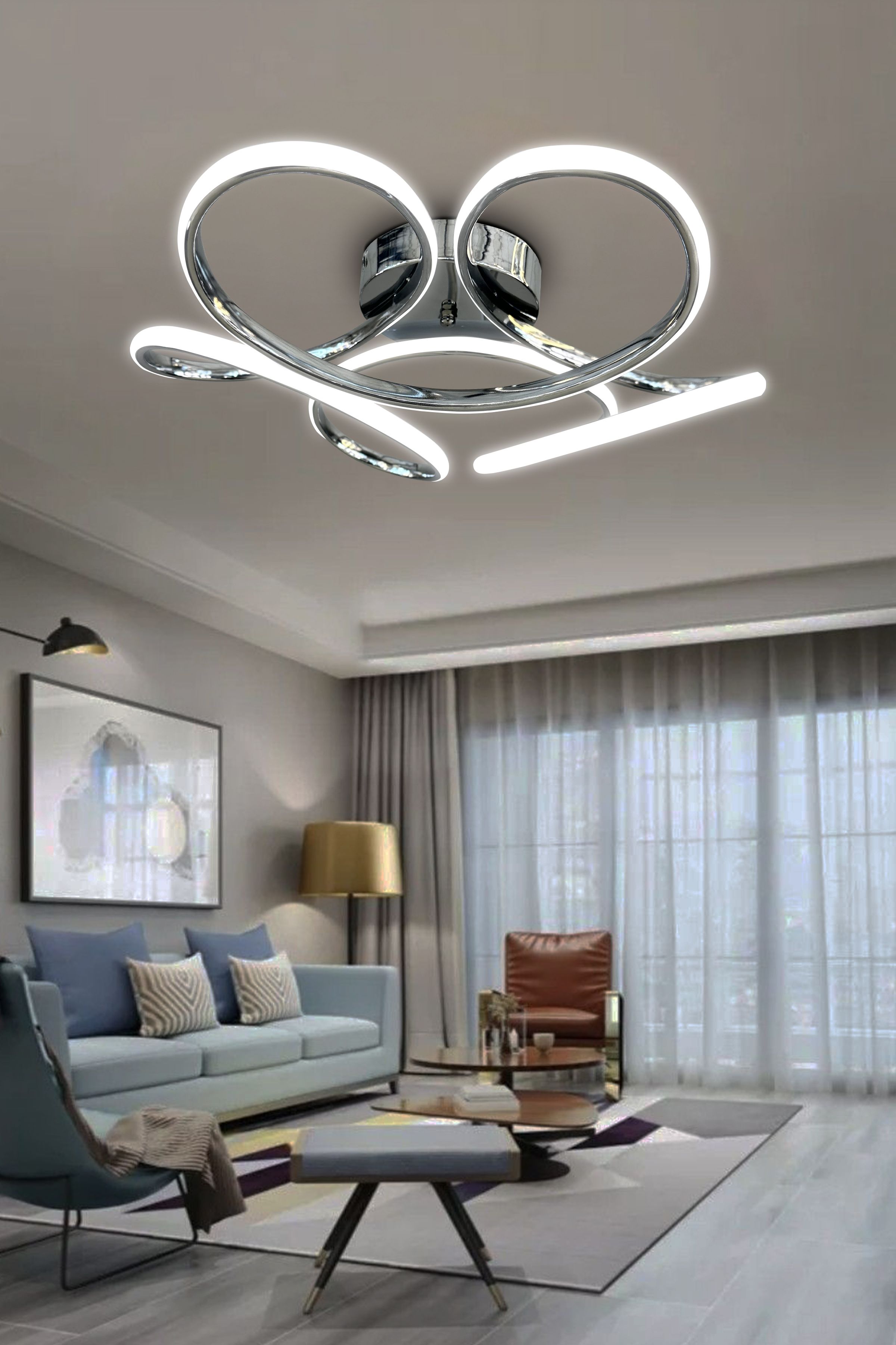 Dron Plafonyer Tavana Yapışık Led Avize