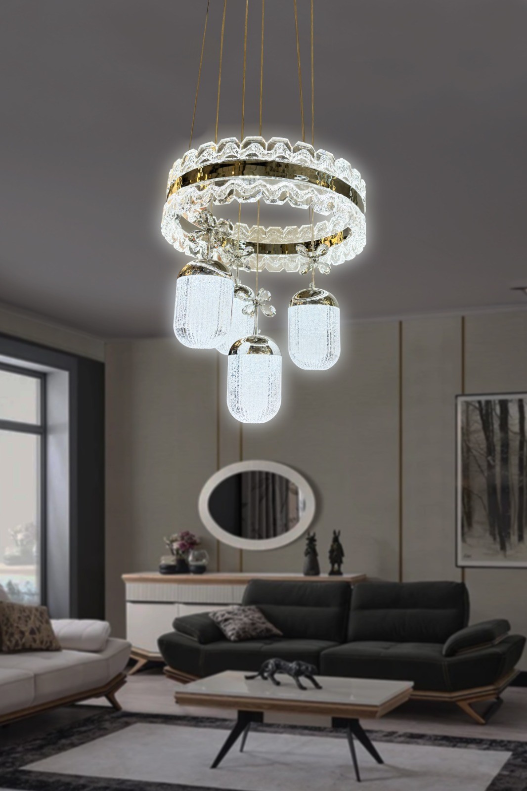 Kristal Alyans Modern Salon Avize