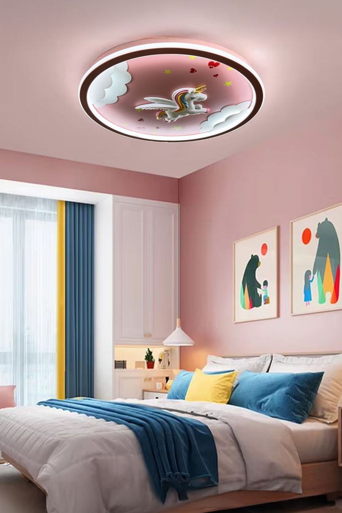 Modern Plafonyer Erkek-Kız Çocuk Odası Avizesi ( gece lambası modlu ) Led Avize