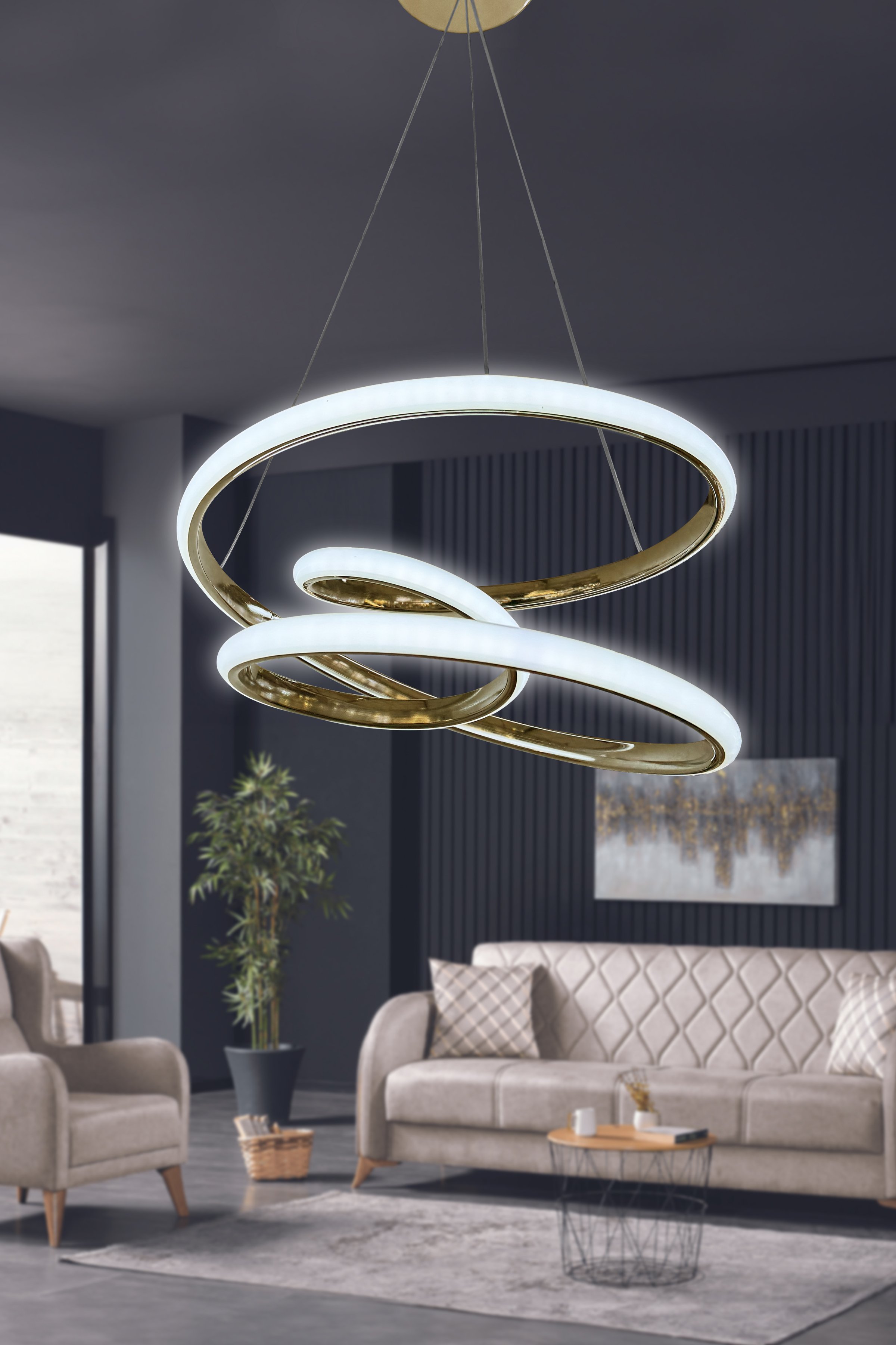 Eylül 2 mt Led Avize - Salon & Oturma Odası Avizesi