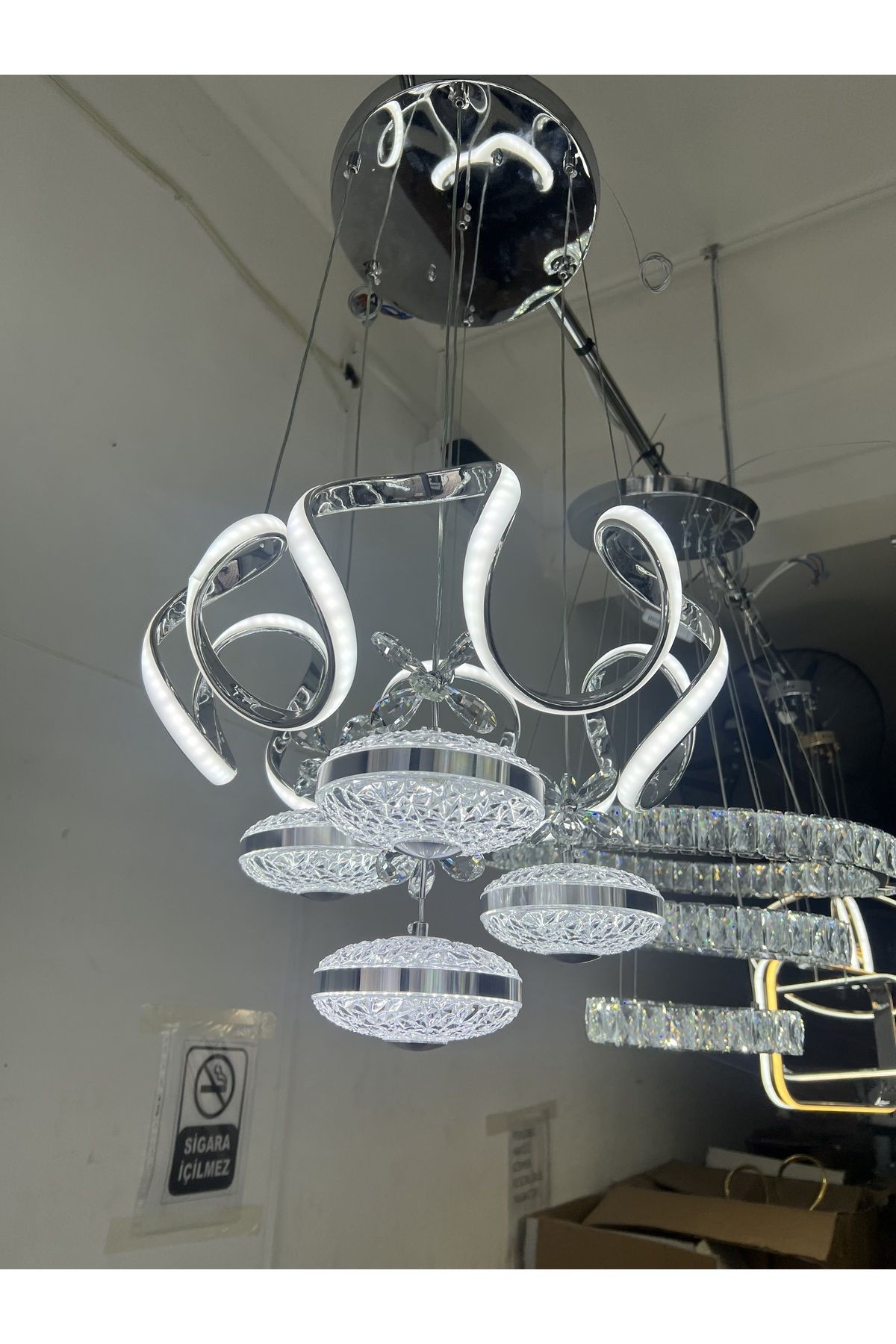 Modern Sarkıt 3 Renk 4 Toplu Led Avize Salon - Oturma Odası Ledli Avize